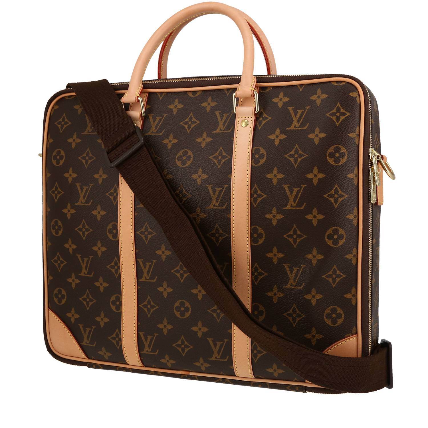 LV Porte Documents Voyage briefcase Monogram Brown and Black - Amoda