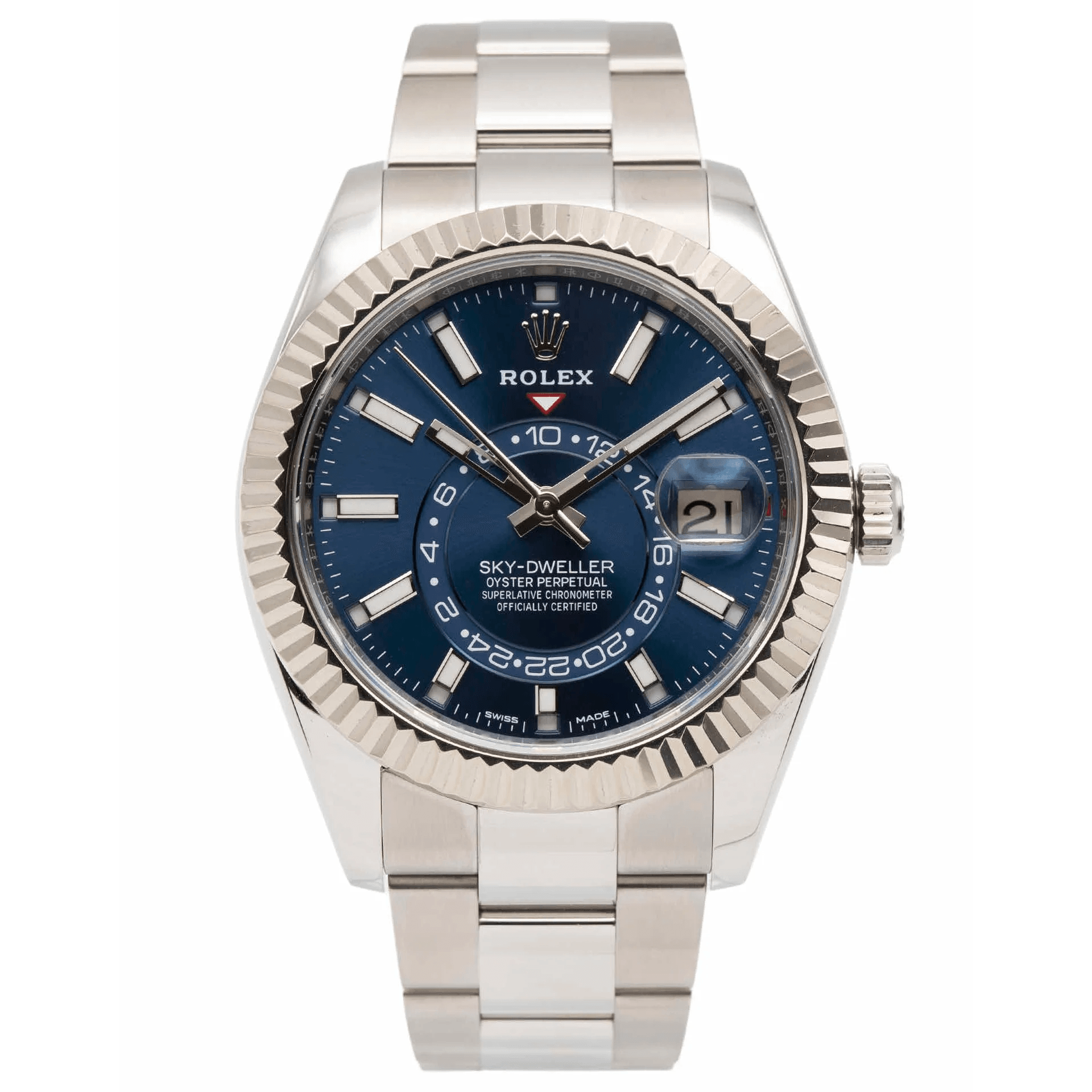 Rolex Sky-Dweller Blue Face Gold Two Tone Oyster Steel Bracelet 42mm - Amoda