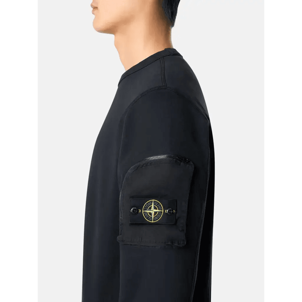 Stone Island Crewneck sweatshirt with Zip Sleeve pocket - Amoda