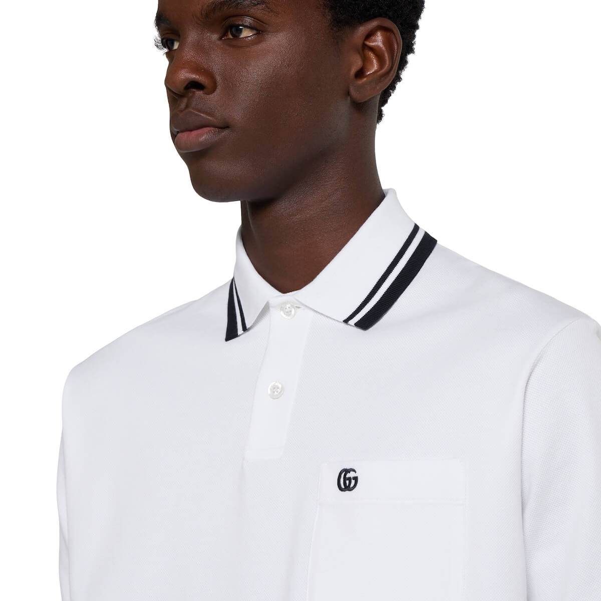 Gucci cotton picquet Polo with double G - Amoda