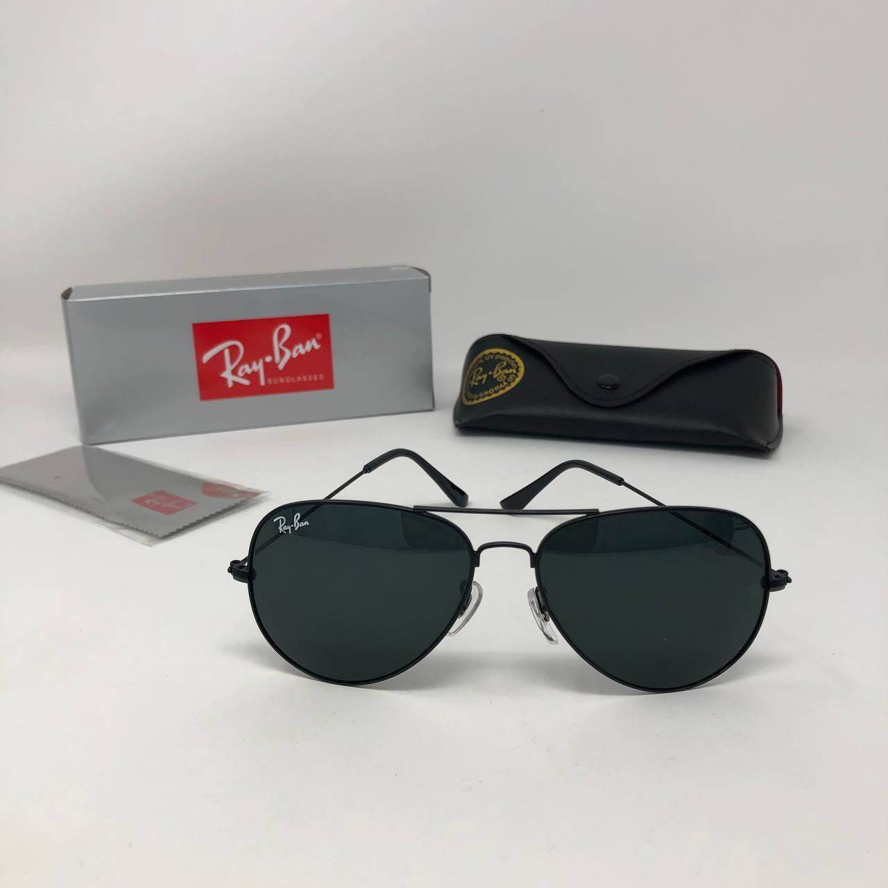 Ray Ban Aviator in Black & Blue lens - Amoda
