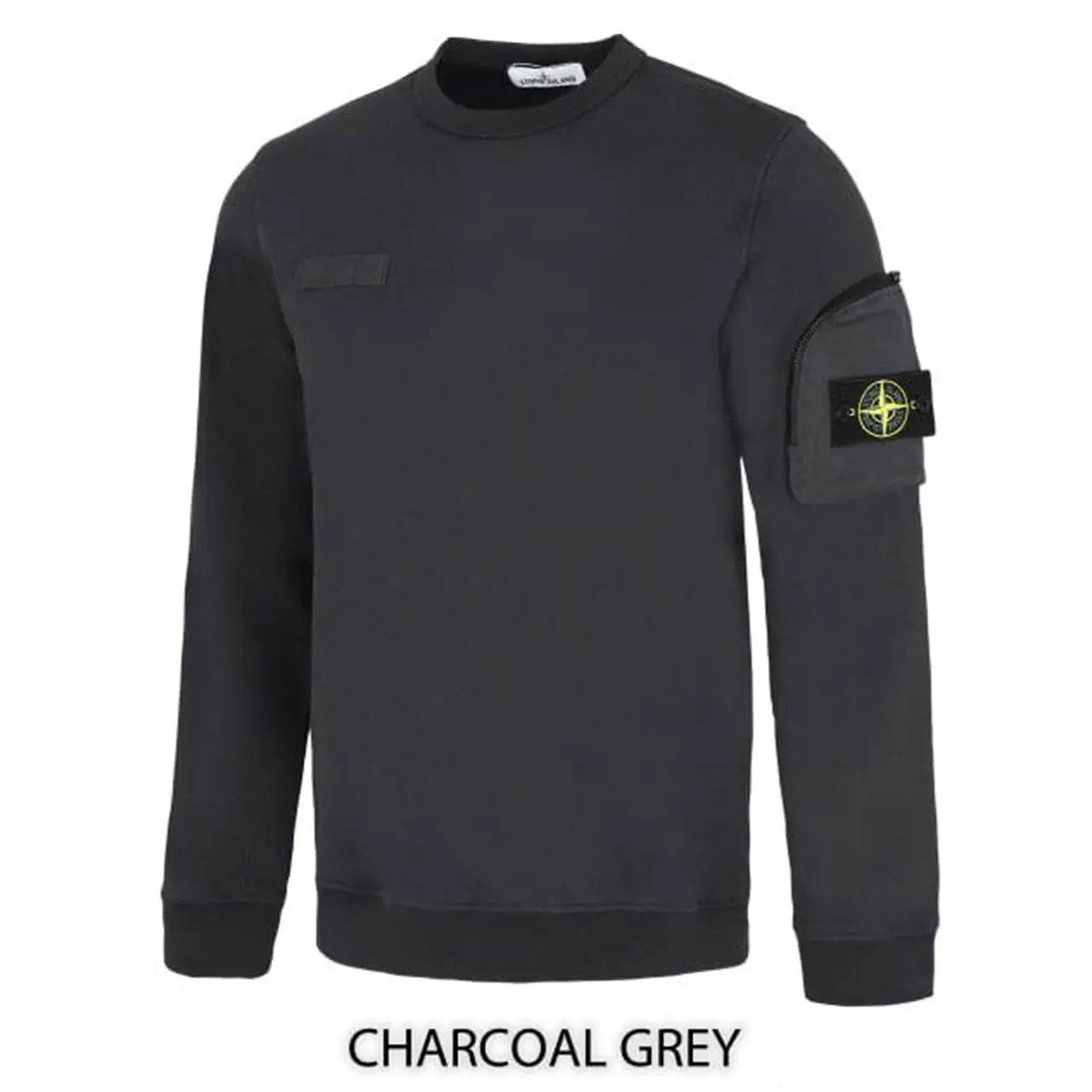 Stone Island Crewneck sweatshirt with Zip Sleeve pocket - Amoda
