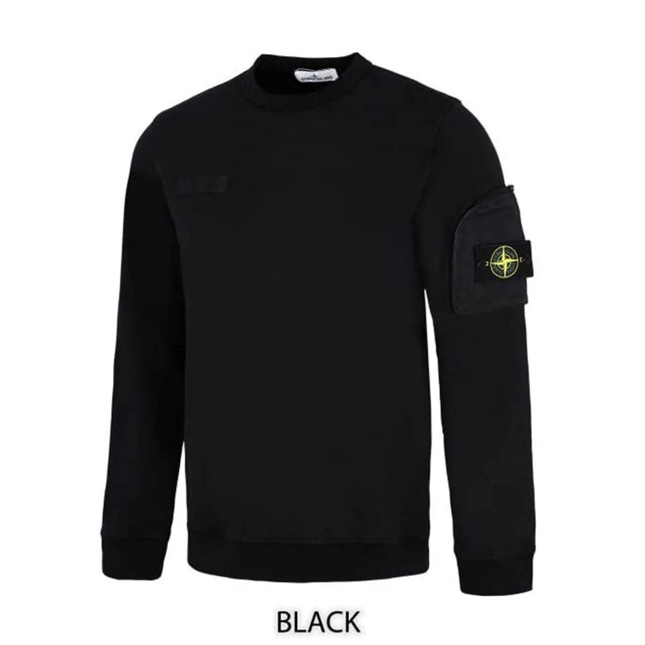 Stone Island Crewneck sweatshirt with Zip Sleeve pocket - Amoda