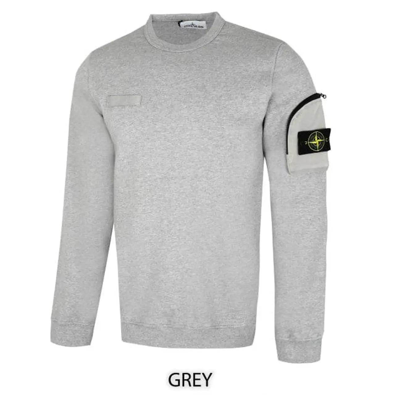 Stone Island Crewneck sweatshirt with Zip Sleeve pocket - Amoda