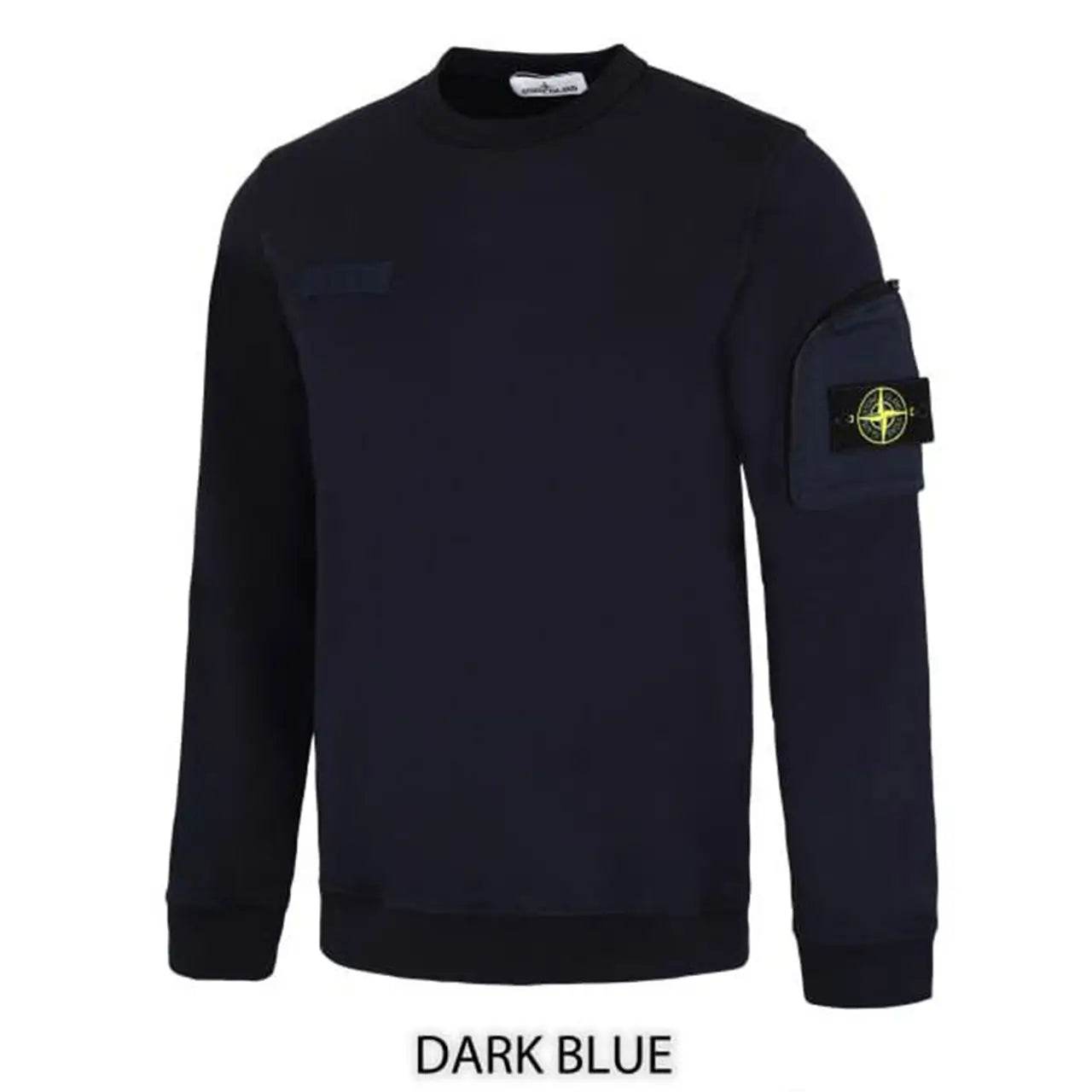 Stone Island Crewneck sweatshirt with Zip Sleeve pocket - Amoda