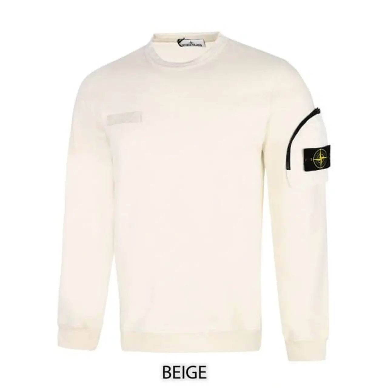 Stone Island Crewneck sweatshirt with Zip Sleeve pocket - Amoda