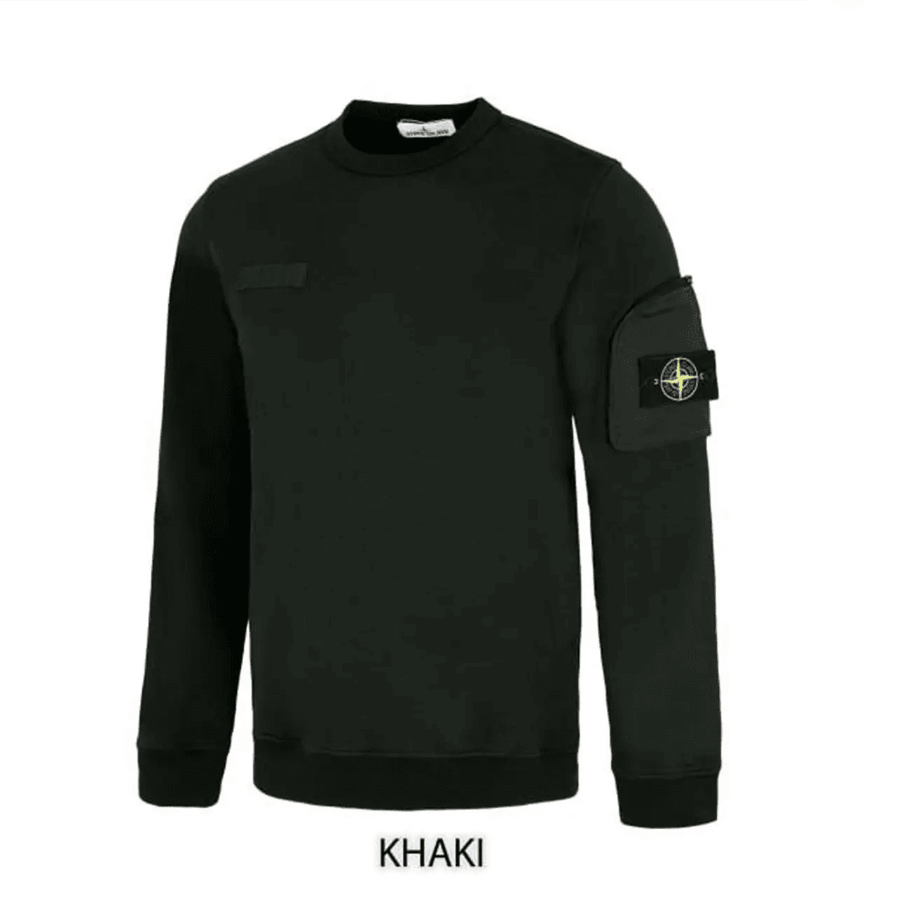 Stone Island Crewneck sweatshirt with Zip Sleeve pocket - Amoda
