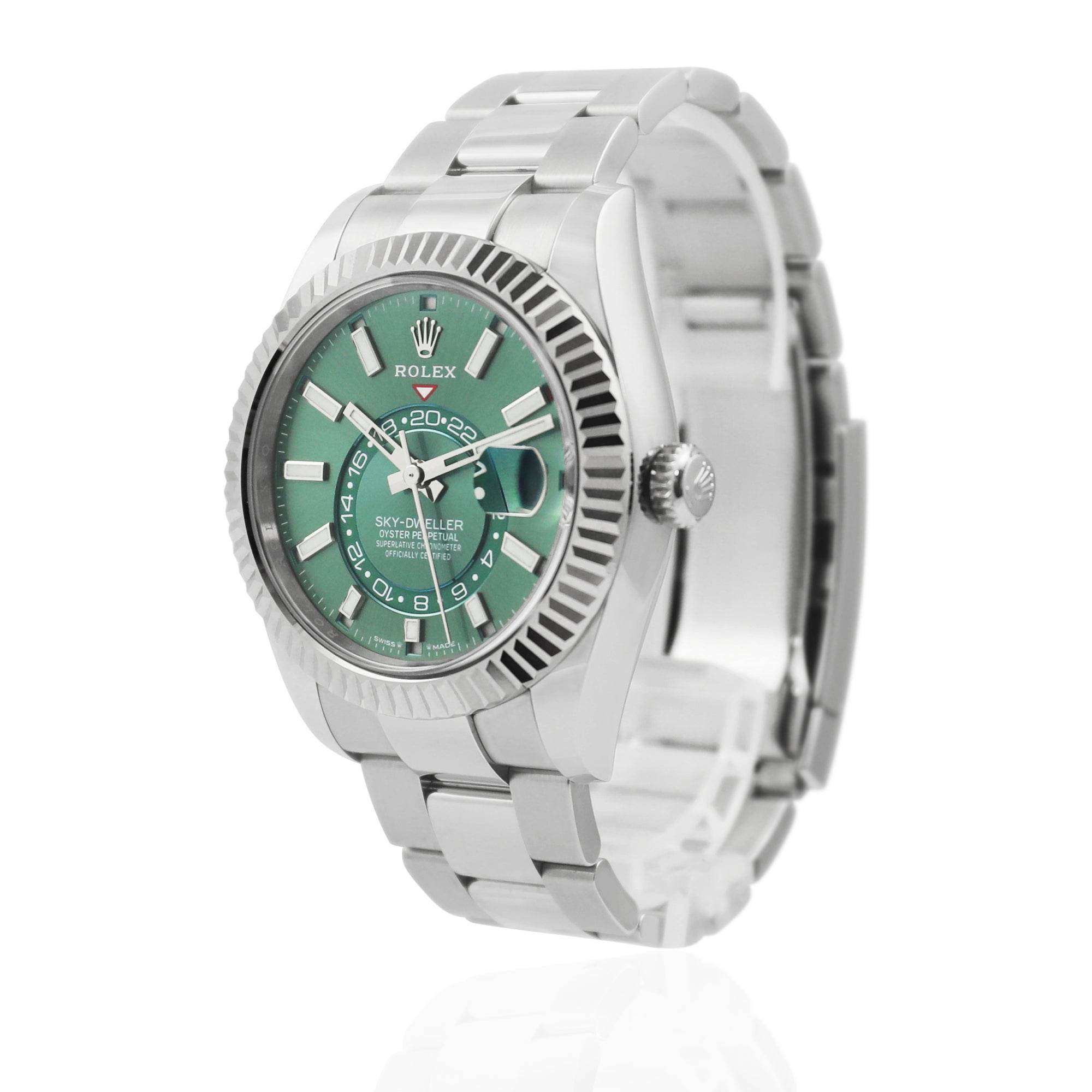 Rolex Sky-Dweller, Green, Oyster Steel Bracelet - Amoda