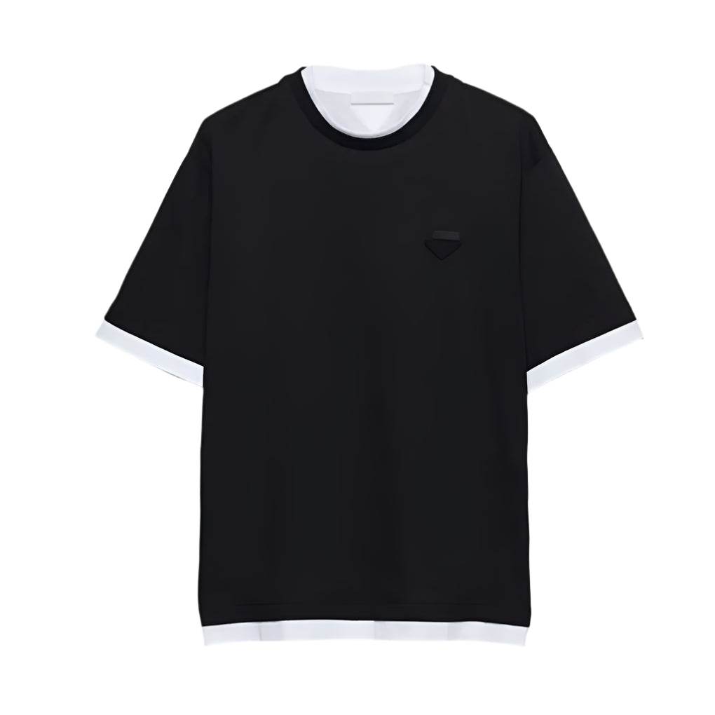 Prada relaxed Fit cotton T Shirt in Black & White - Amoda