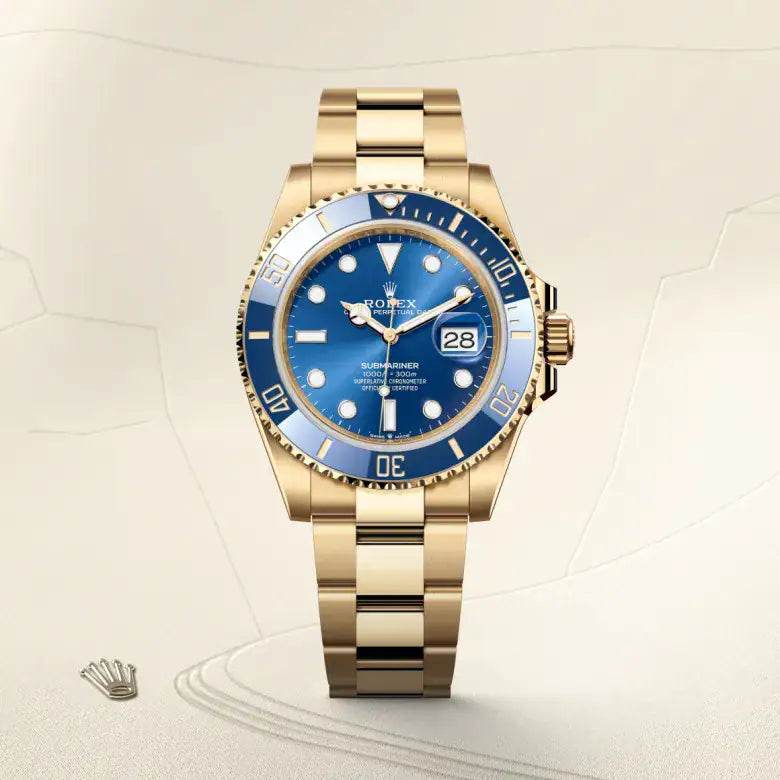 Rolex Submariner Date Yellow Gold Blue Dial & Bezel - Amoda