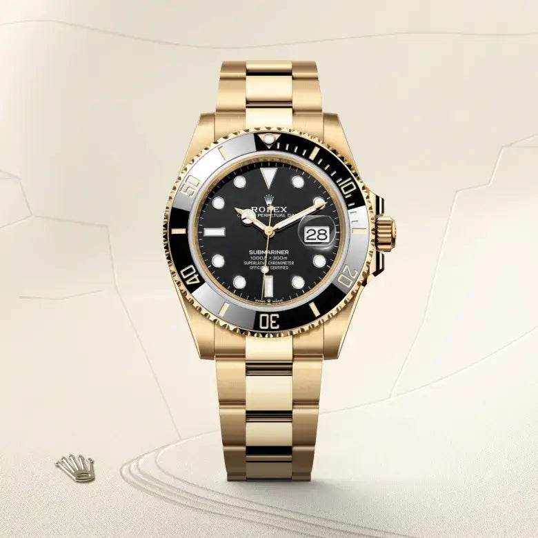 Rolex Submariner Date, Yellow Gold. Black Dial & Bezel - Amoda