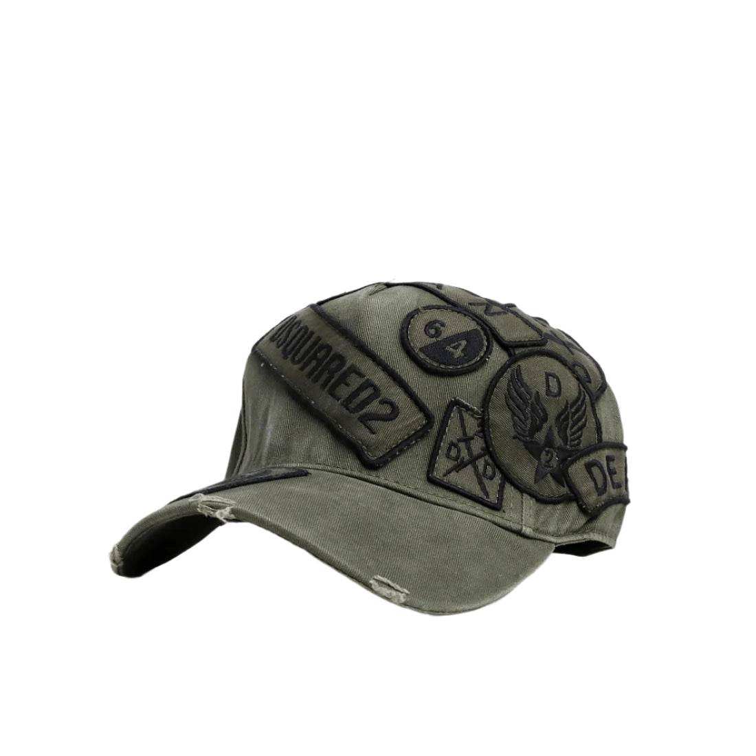 Dsquared2 tonali patches Olive Cap - Amoda