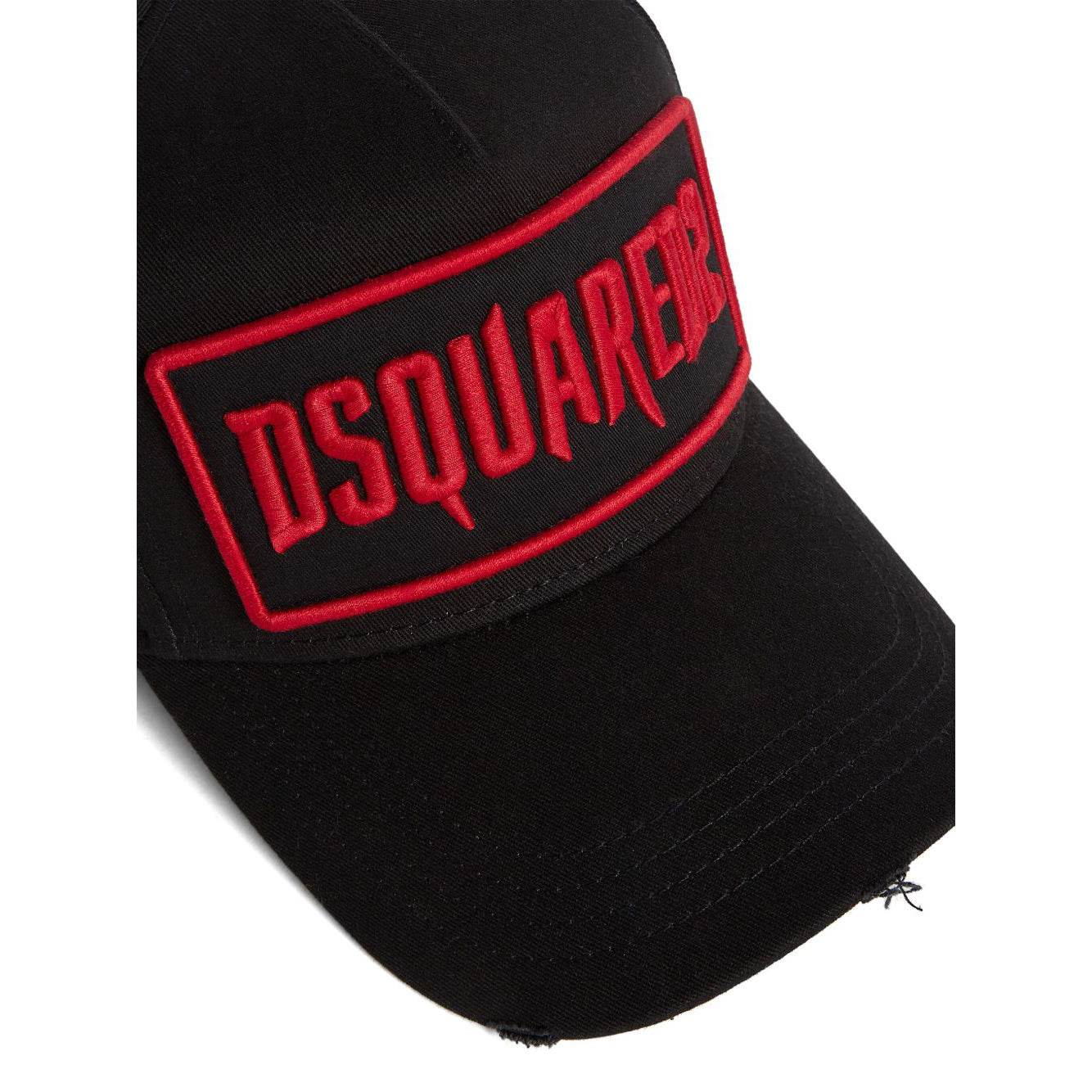 Dsquared2 black baseball cap with red embroidered - Amoda
