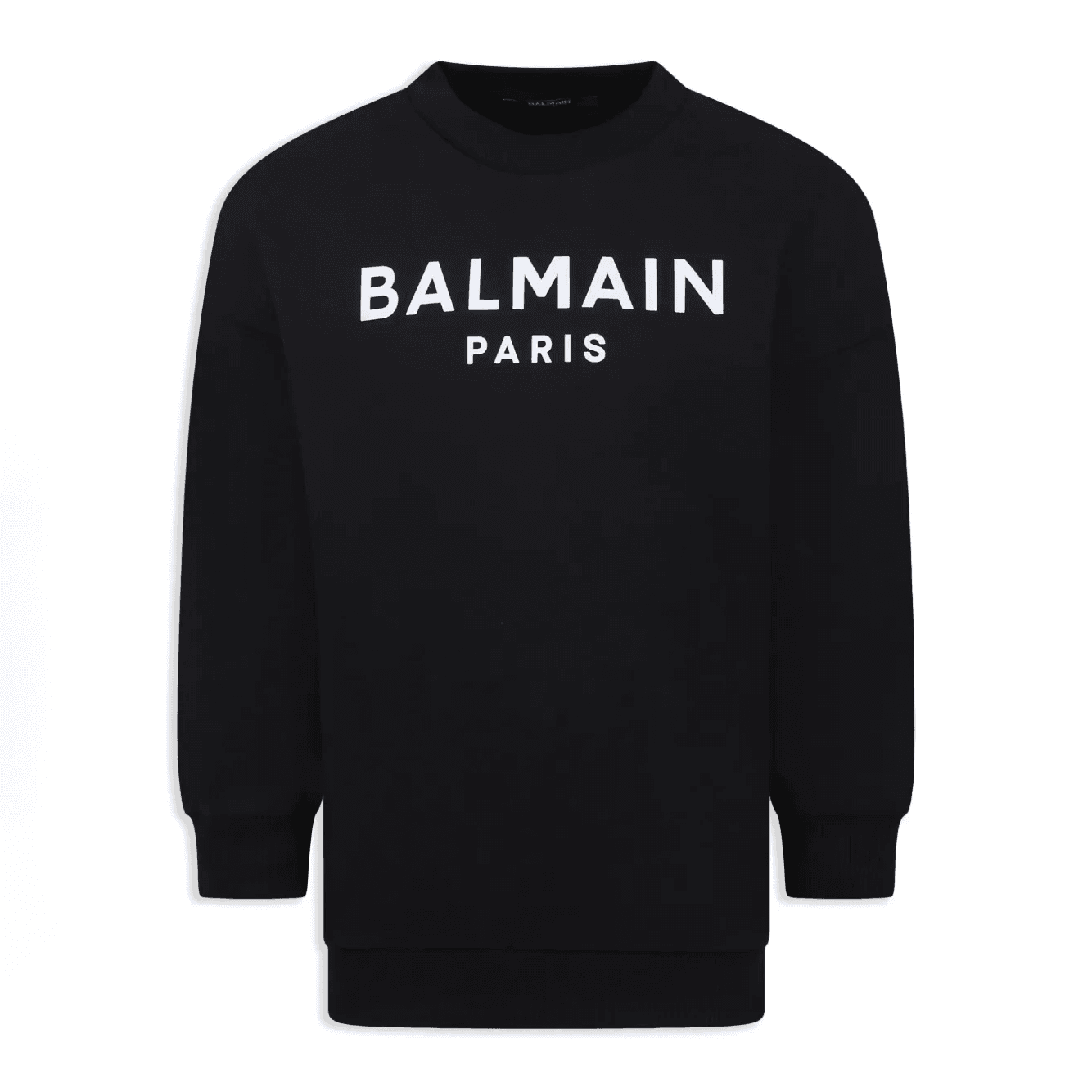 Cotton printed Balmain logo sweatshirt black - Amoda