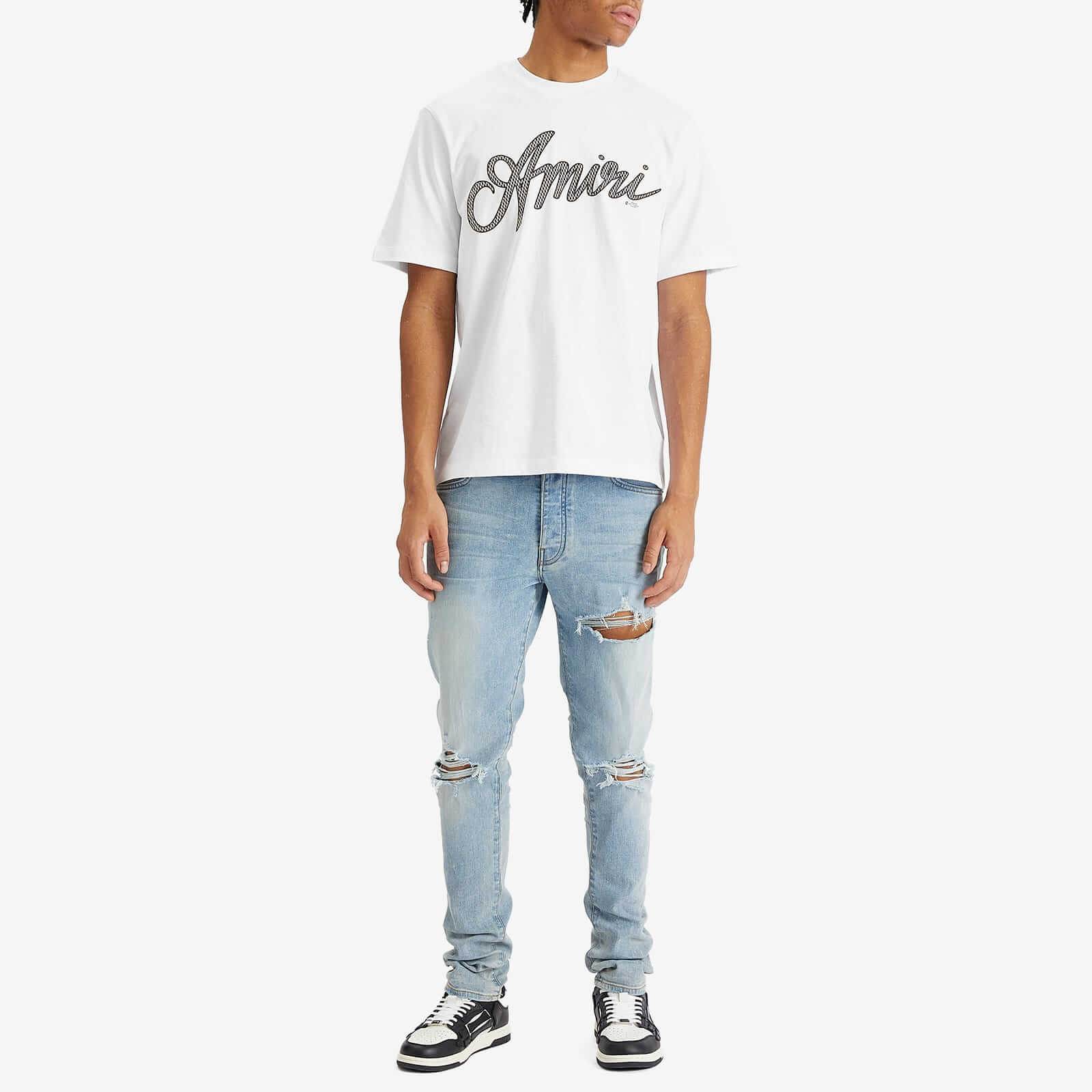 Amiri Cotton script T shirt in Black & White - Amoda