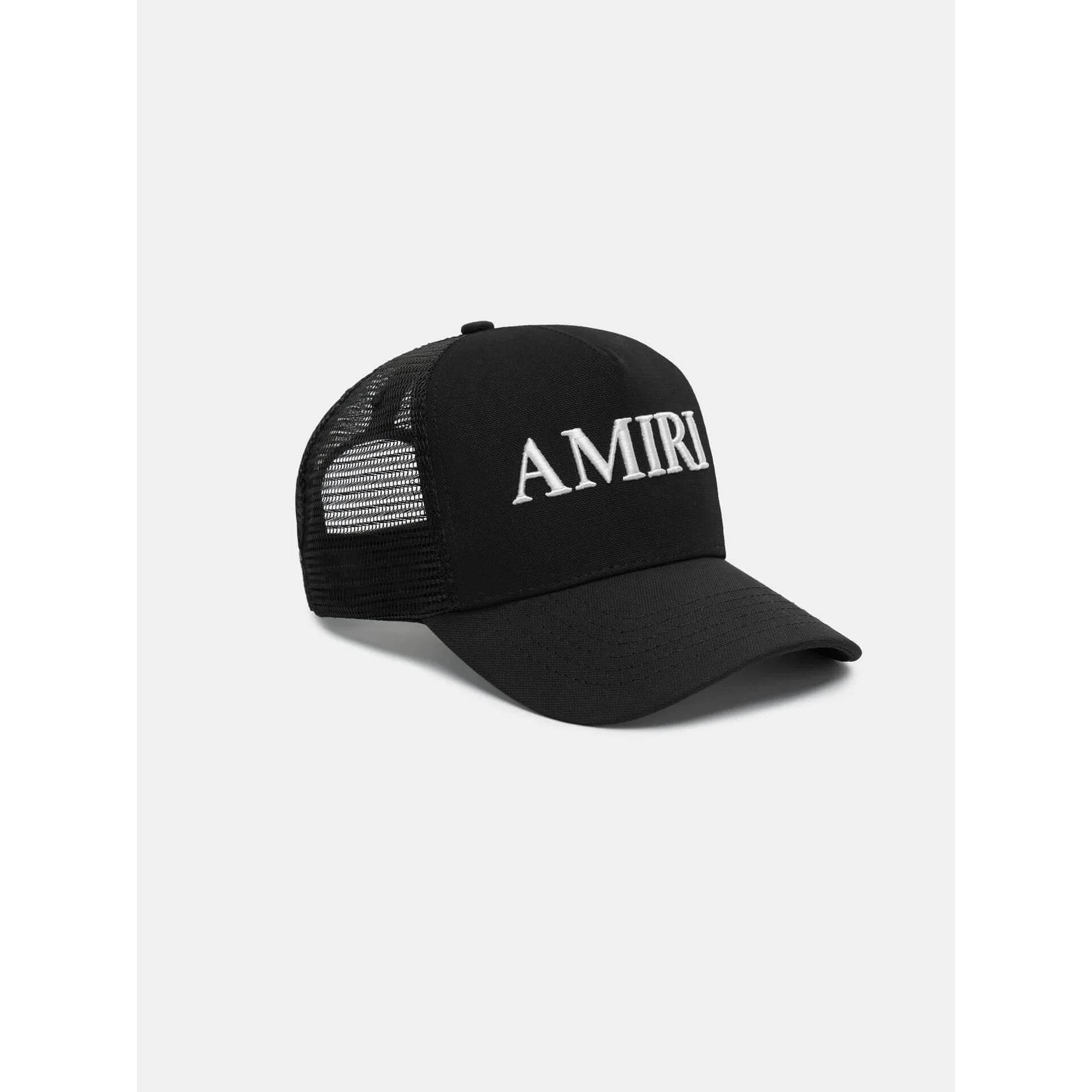 Amiri black Core Logo Trucker Cap - Amoda