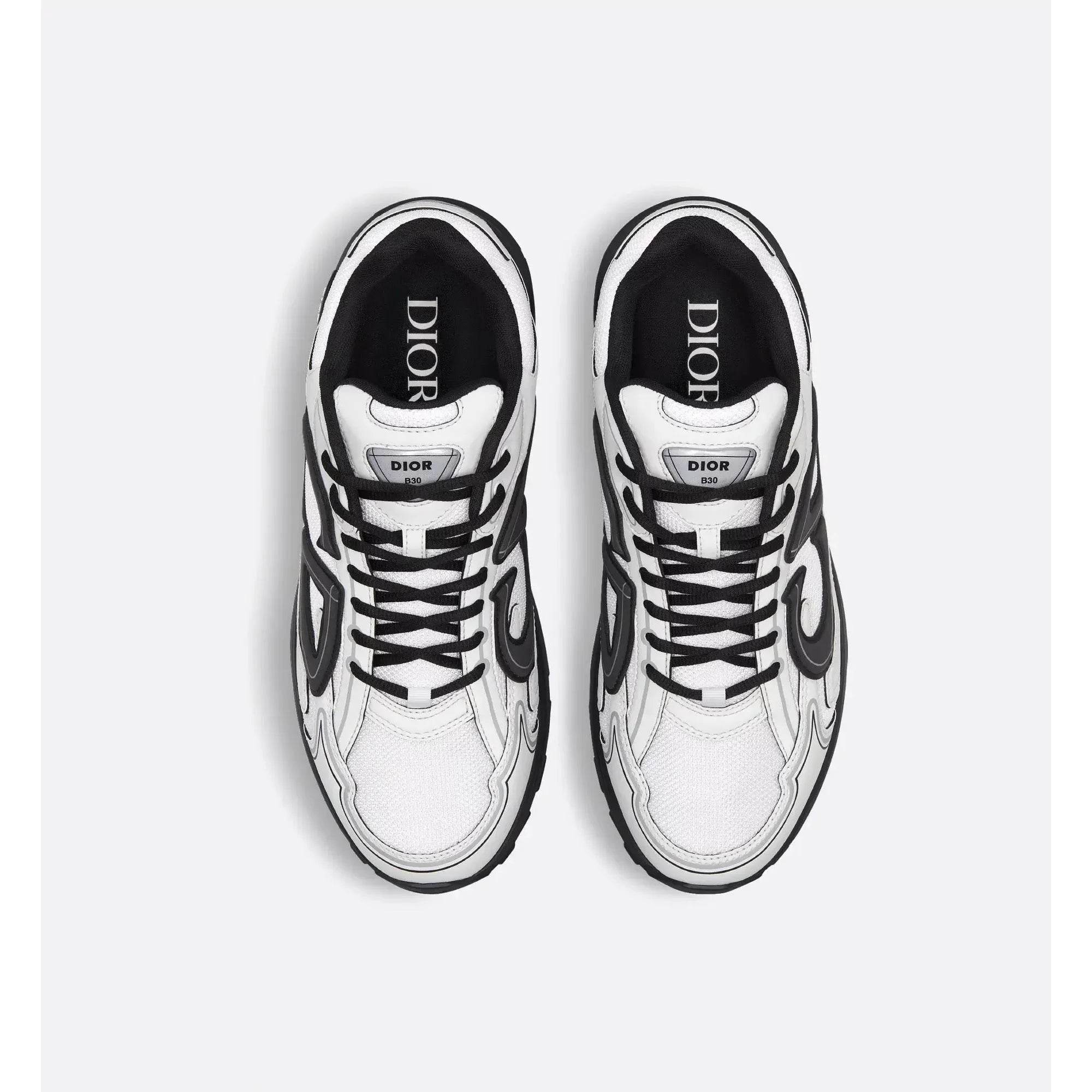 CD B30 Anthracite Mesh & Technical Fabric Cream & Black Reflective Sneakers - Amoda