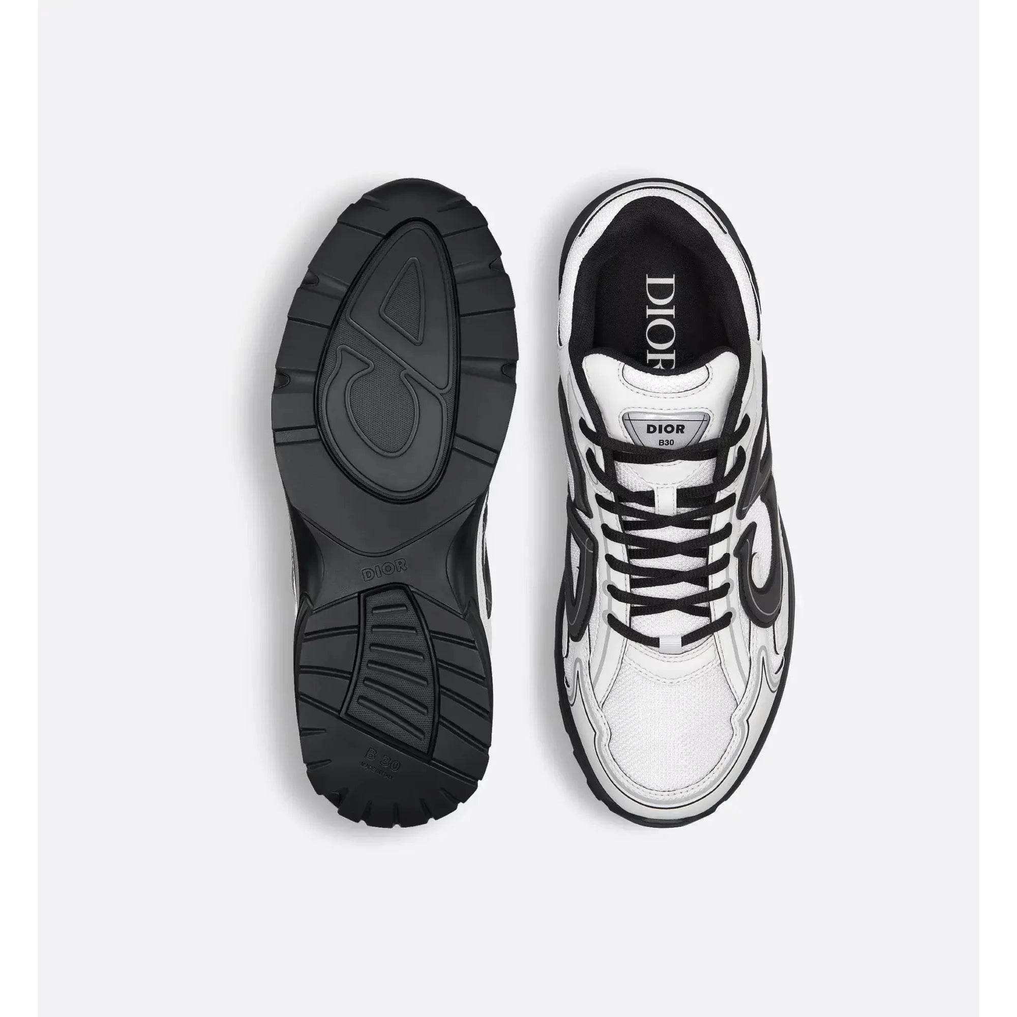 CD B30 Anthracite Mesh & Technical Fabric Cream & Black Reflective Sneakers - Amoda