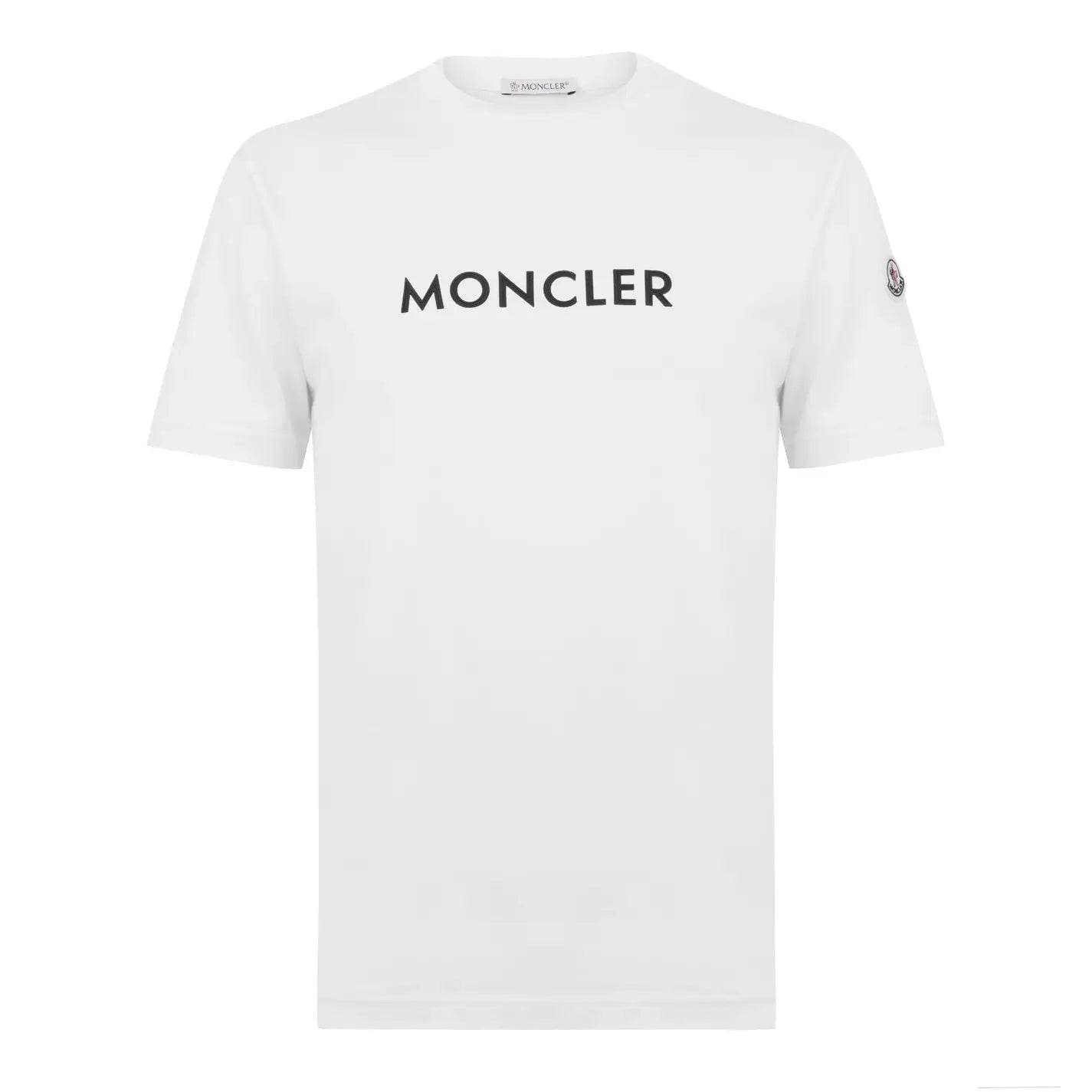 Moncler cotton T shirt Black, with black Badge on left Arm - Amoda