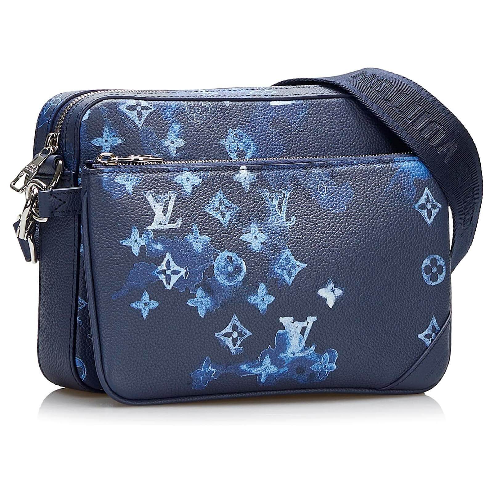 LV Monogram Ink Watercolour Trio Messenger Bag in blue - Amoda