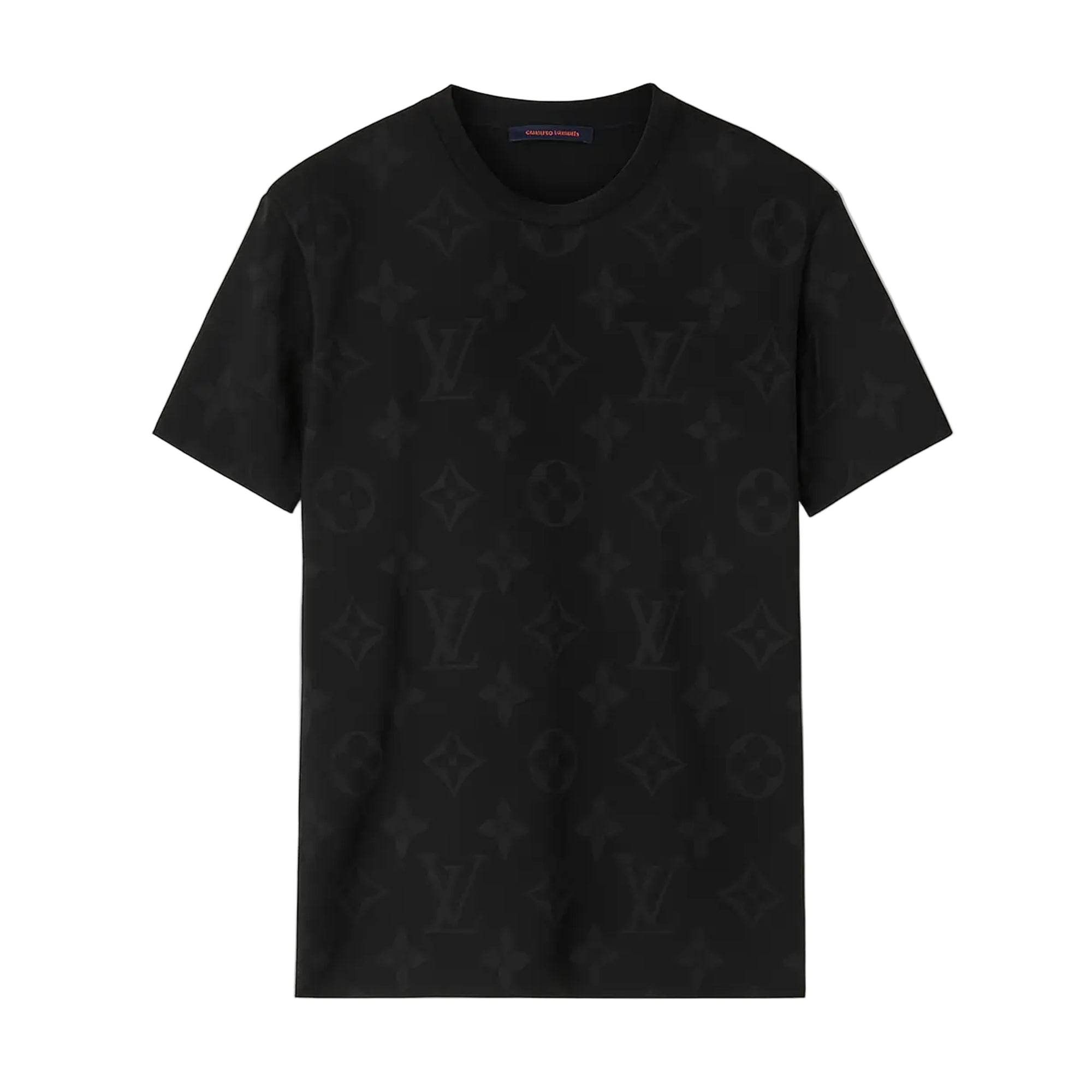 Louis Vuitton Rhinestone Mahina monogram Luxury T Shirt in Black, White - Amoda