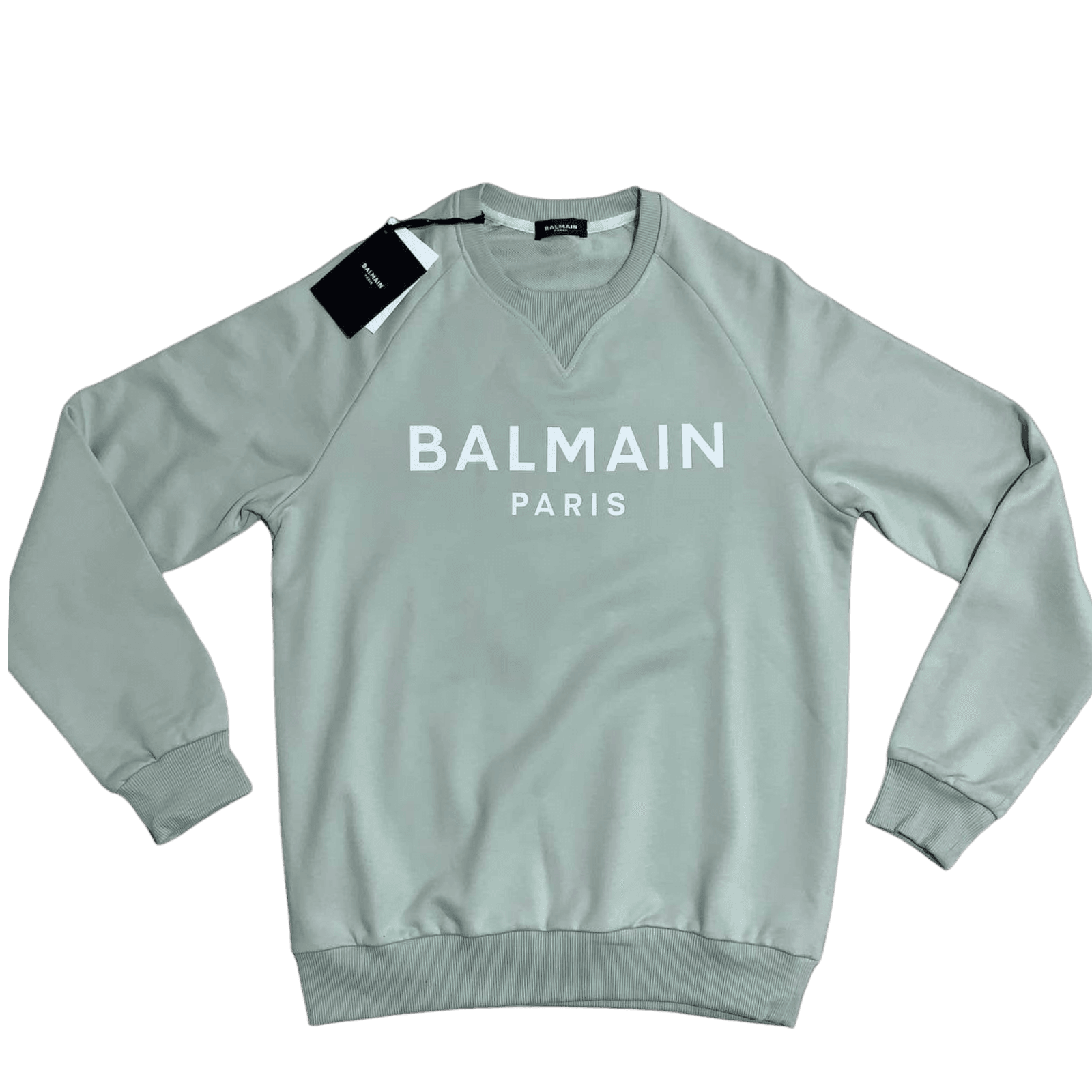 Cotton printed Balmain logo sweatshirt Grey - Amoda