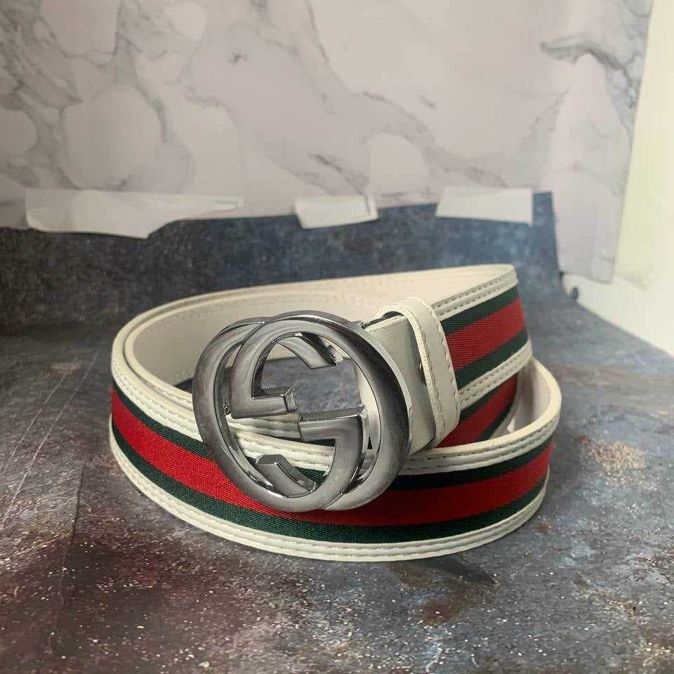 Gucci Interlocking G belt featuring the Red & Green Web Stripe - Amoda