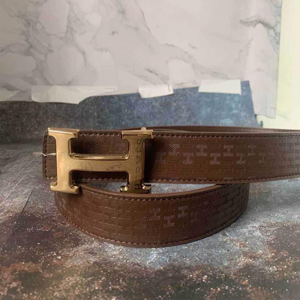 Hermes H Belt in Brown patterned Leather - Amoda