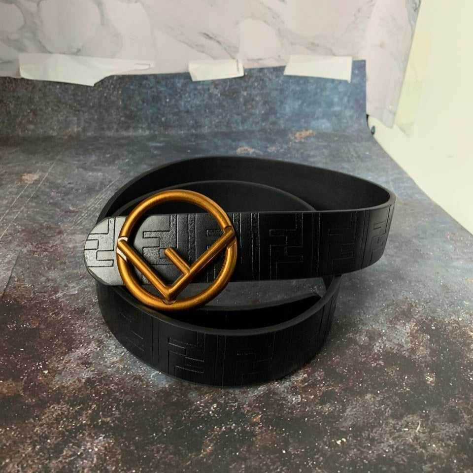 Gold toned Iconic Reversible FF logo Buckle - Amoda