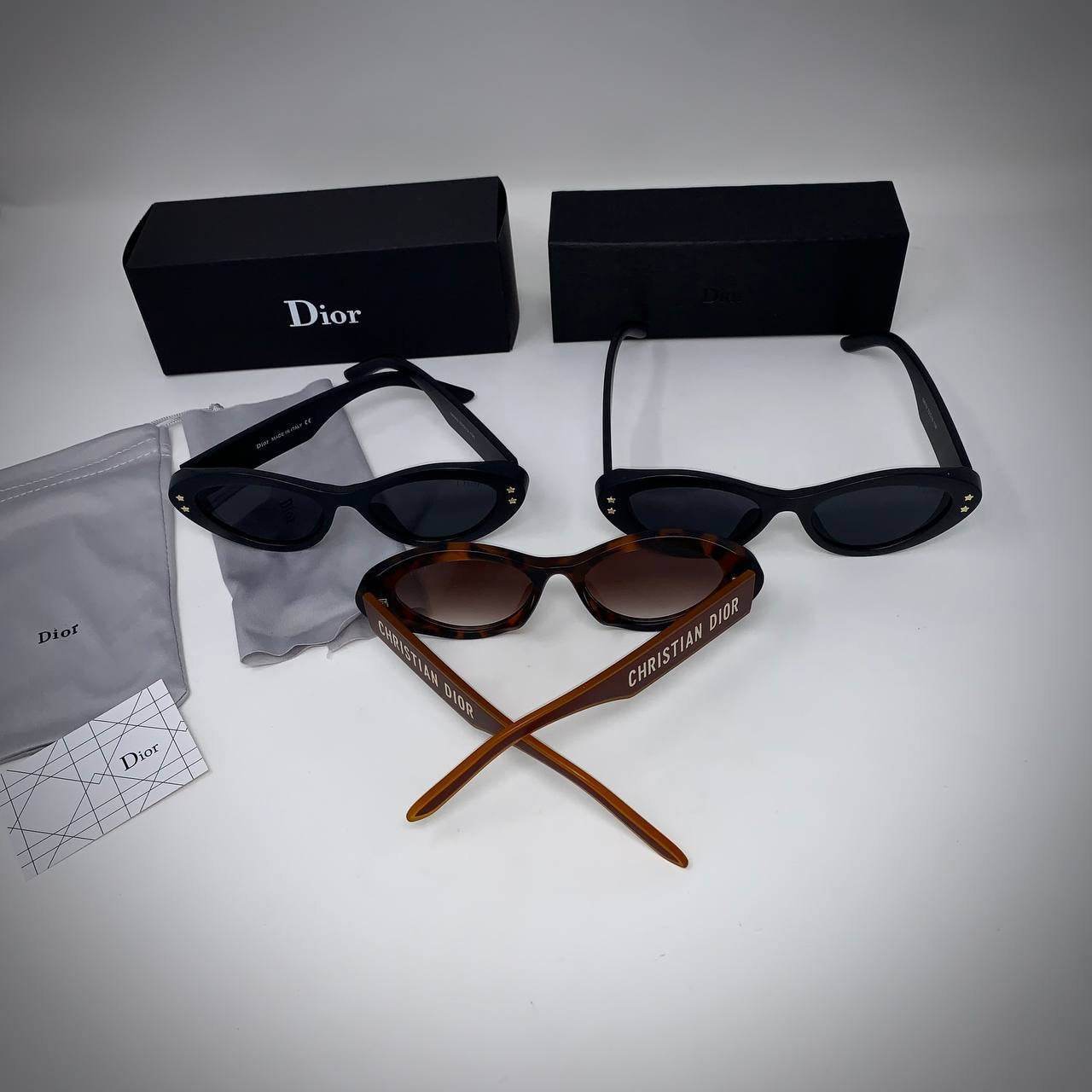 Christian Dior Pacific B1U cat eye sunglasses in Brown & Black frame - Amoda