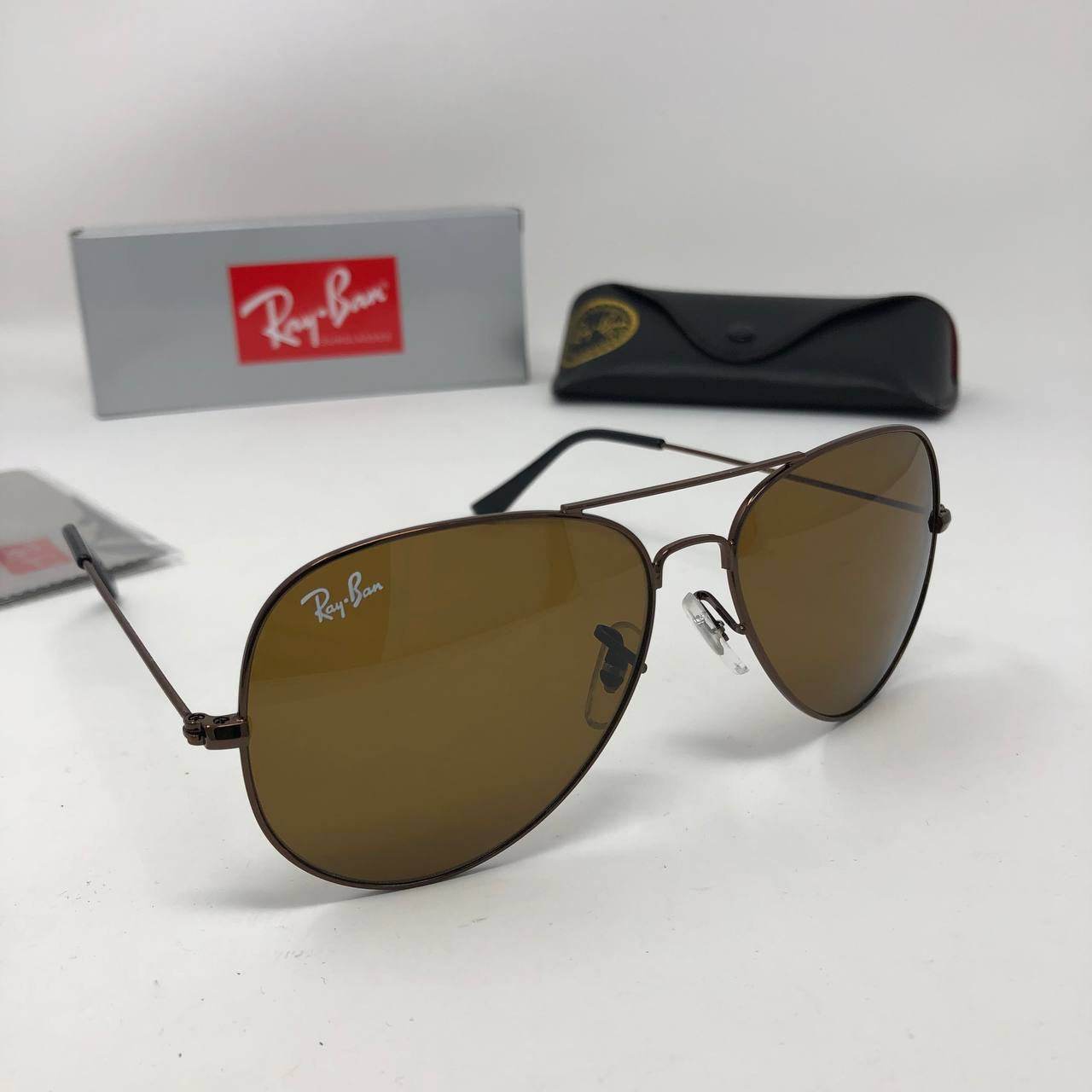 Ray Ban Aviator in Black & Brown - Amoda