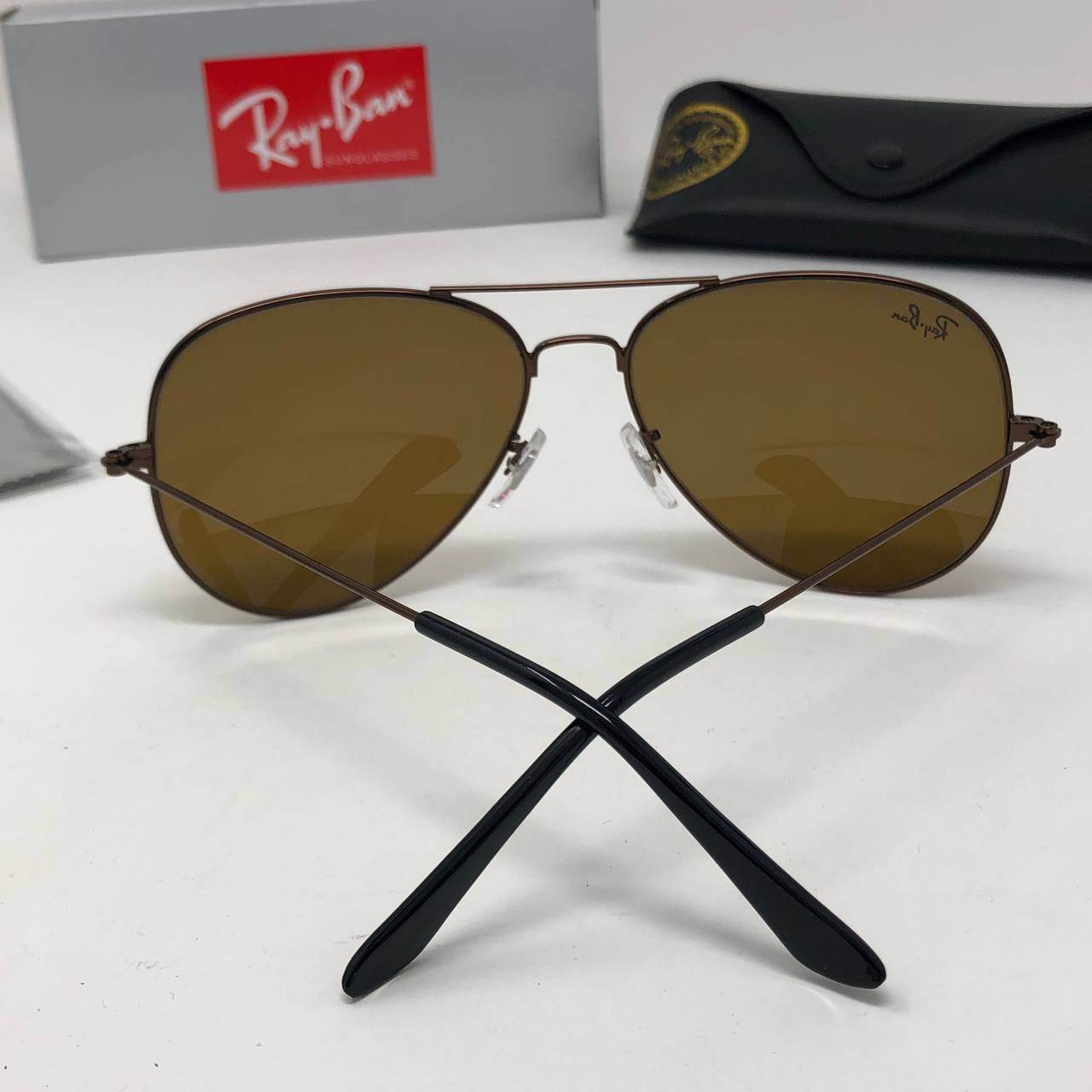 Ray Ban Aviator in Black & Brown - Amoda