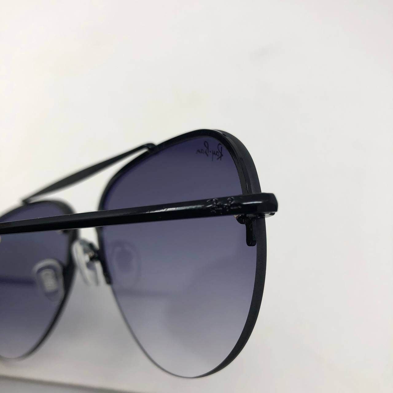 Ray Ban Aviator in Black & Blue lens - Amoda