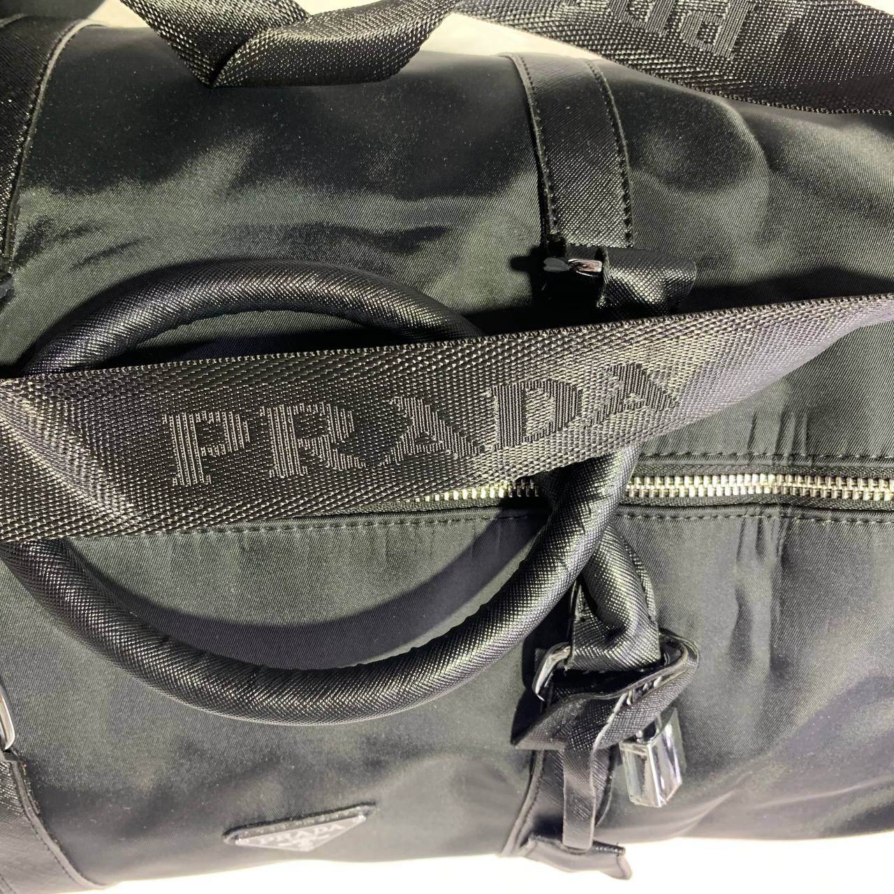 Prada Re-Nylon & Saffiona Leather Duffle Bag - Amoda
