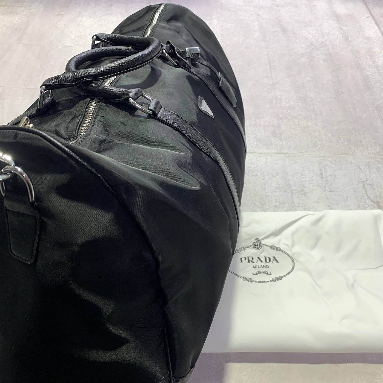 Prada Re-Nylon & Saffiona Leather Duffle Bag - Amoda
