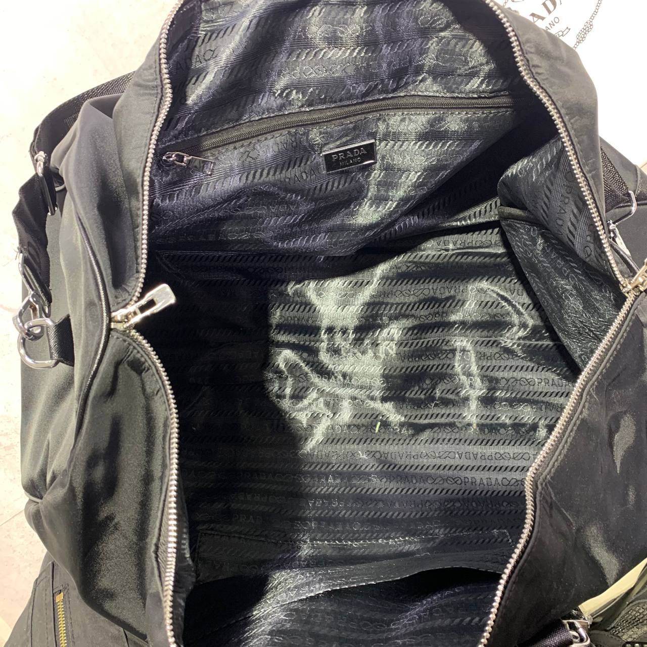 Prada Re-Nylon & Saffiona Leather Duffle Bag - Amoda