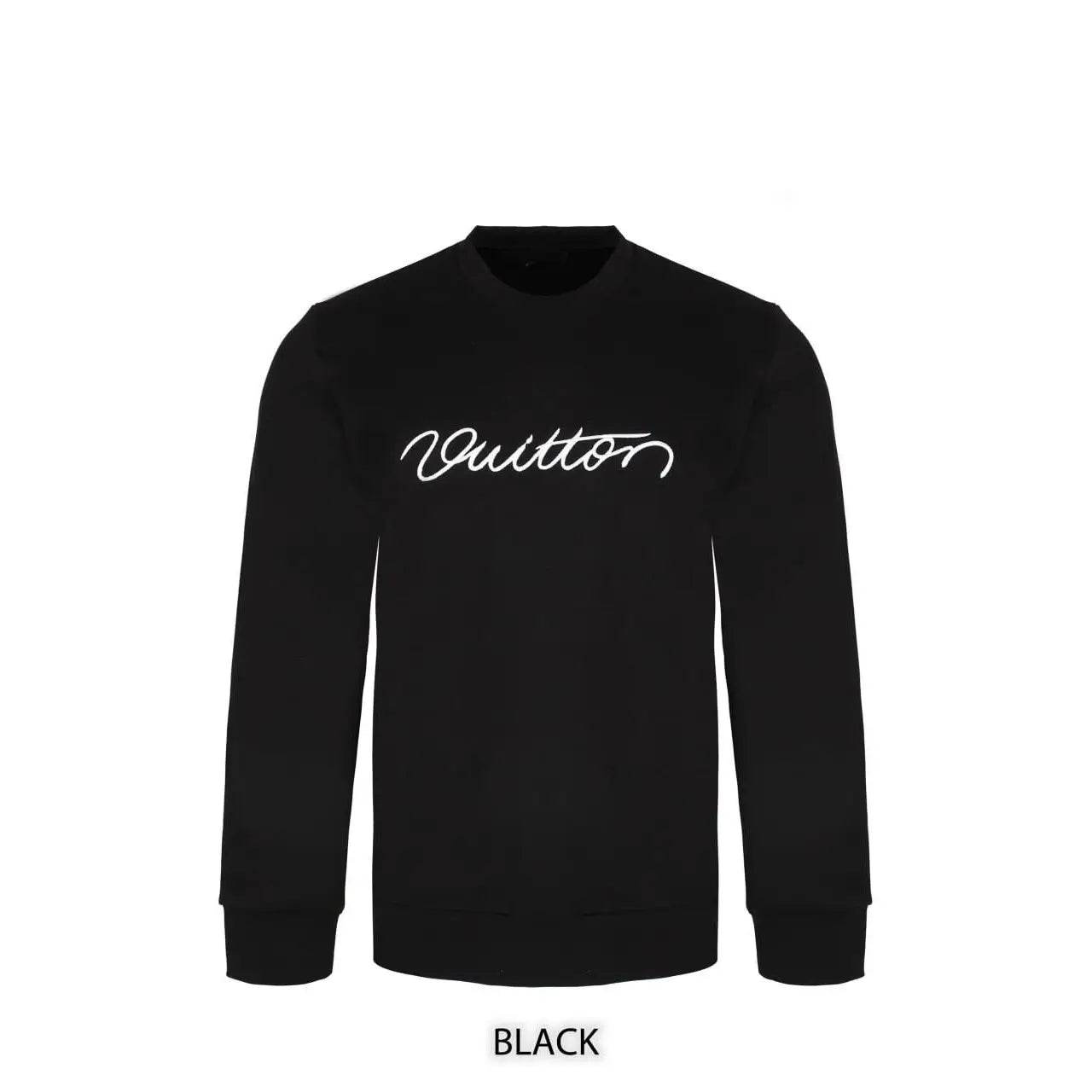 Embroidered Signature cotton LV Crewneck - Amoda