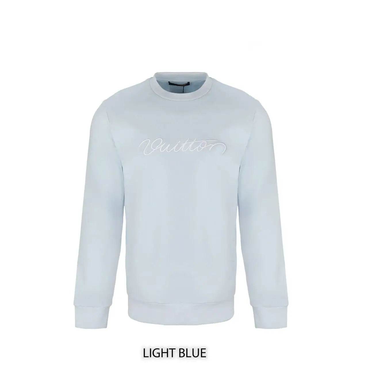 Embroidered Signature cotton LV Crewneck - Amoda