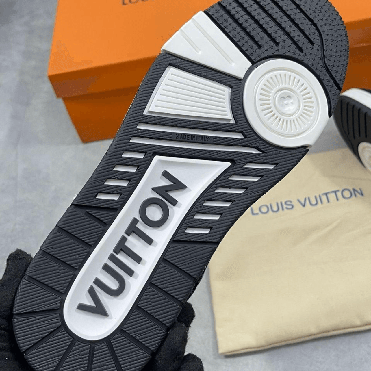 LV Monogram Black & White Sneakers - Amoda