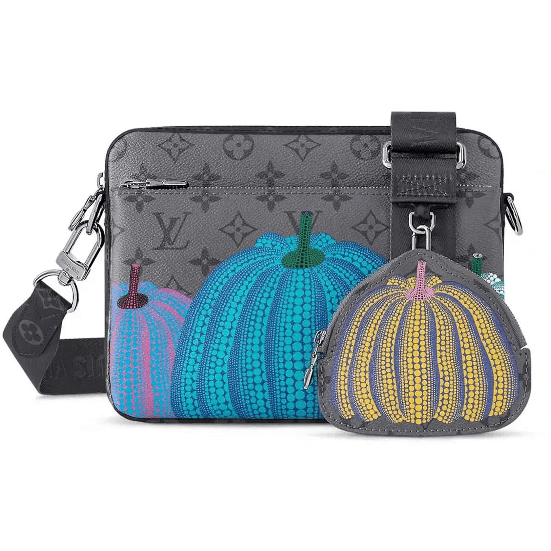 LV x Yayoi Kusama Trio Messenger Pumpkin Print - Amoda