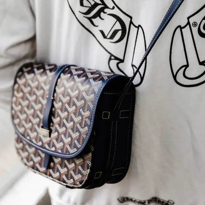 GoYard Belvedere Messenger Bag Blue - Amoda