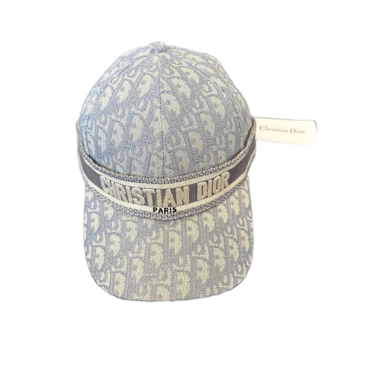Dior oblique Light Blue Cotton Twill Cap - Amoda