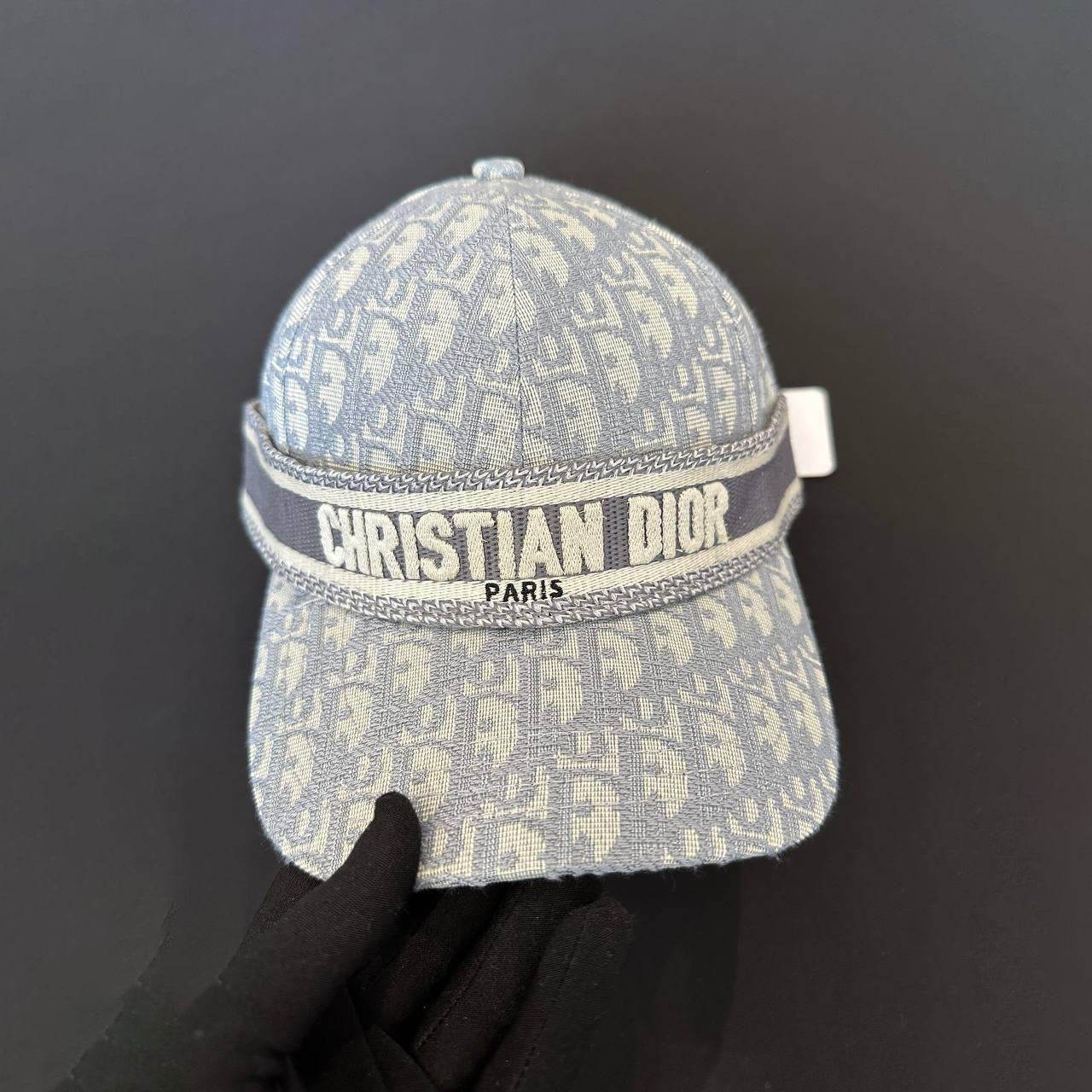 Dior oblique Light Blue Cotton Twill Cap - Amoda