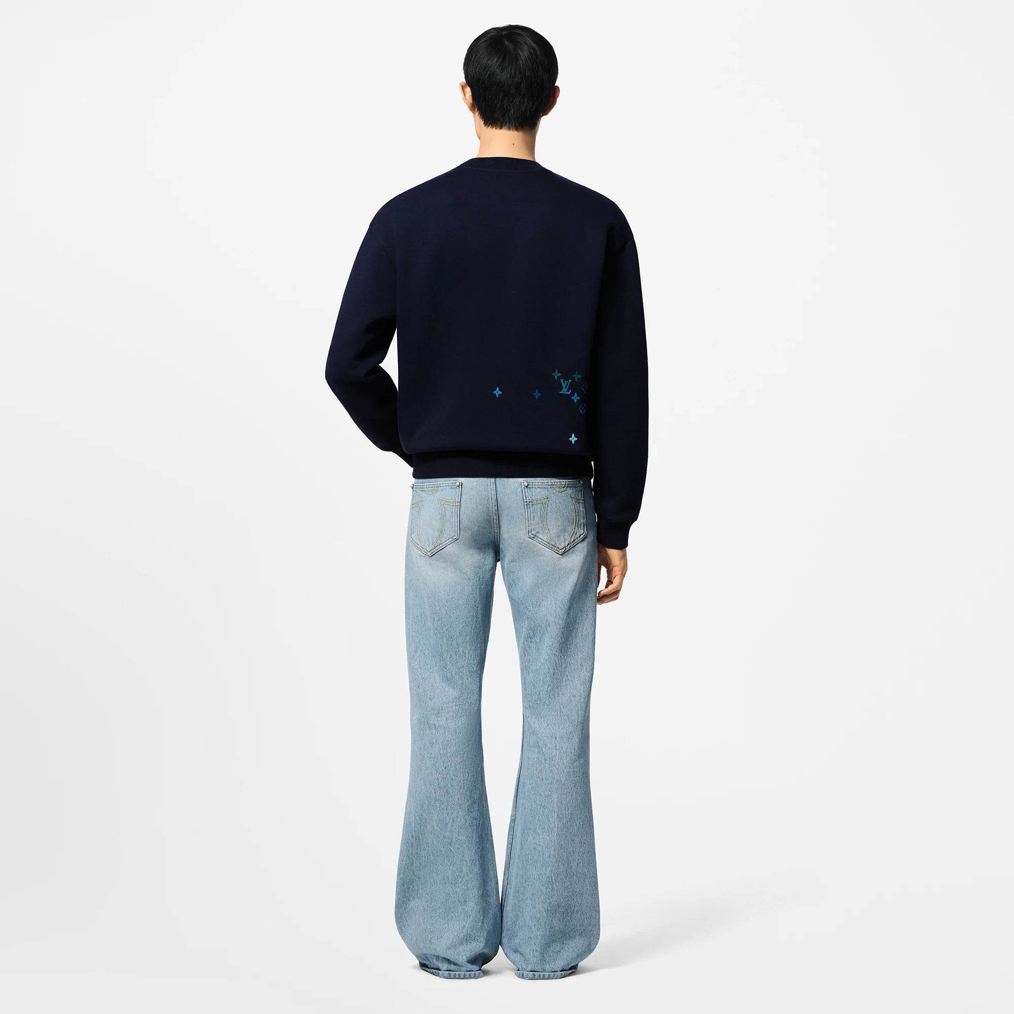 Embroidered cotton LV Sweatshirt Navy - Amoda