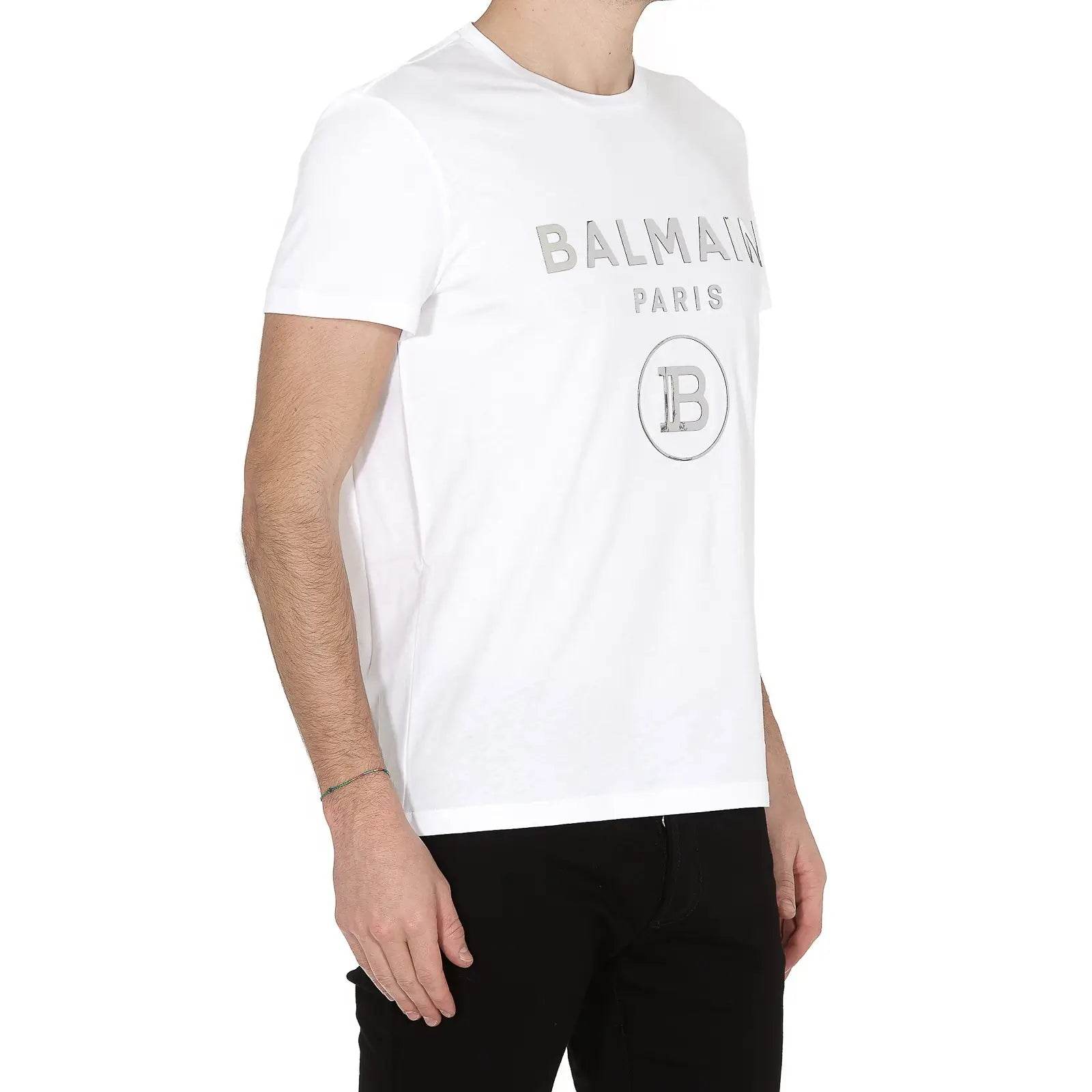 Balmain Metallic Logo T shirt - Amoda
