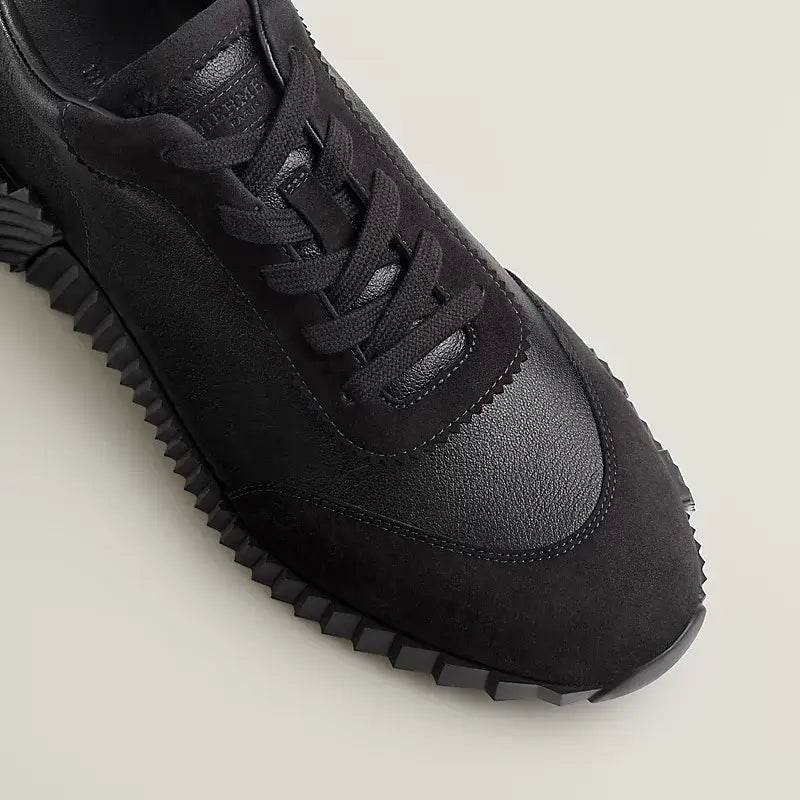 Hermes Black Bouncing Sneakers with Black H on sole - Amoda