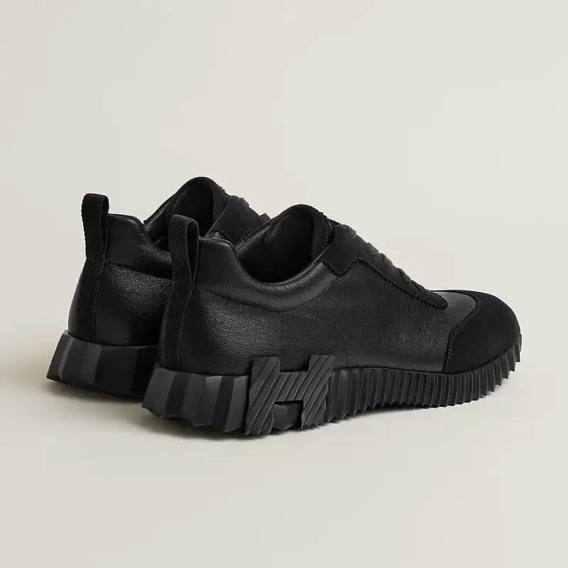 Hermes Black Bouncing Sneakers with Black H on sole - Amoda