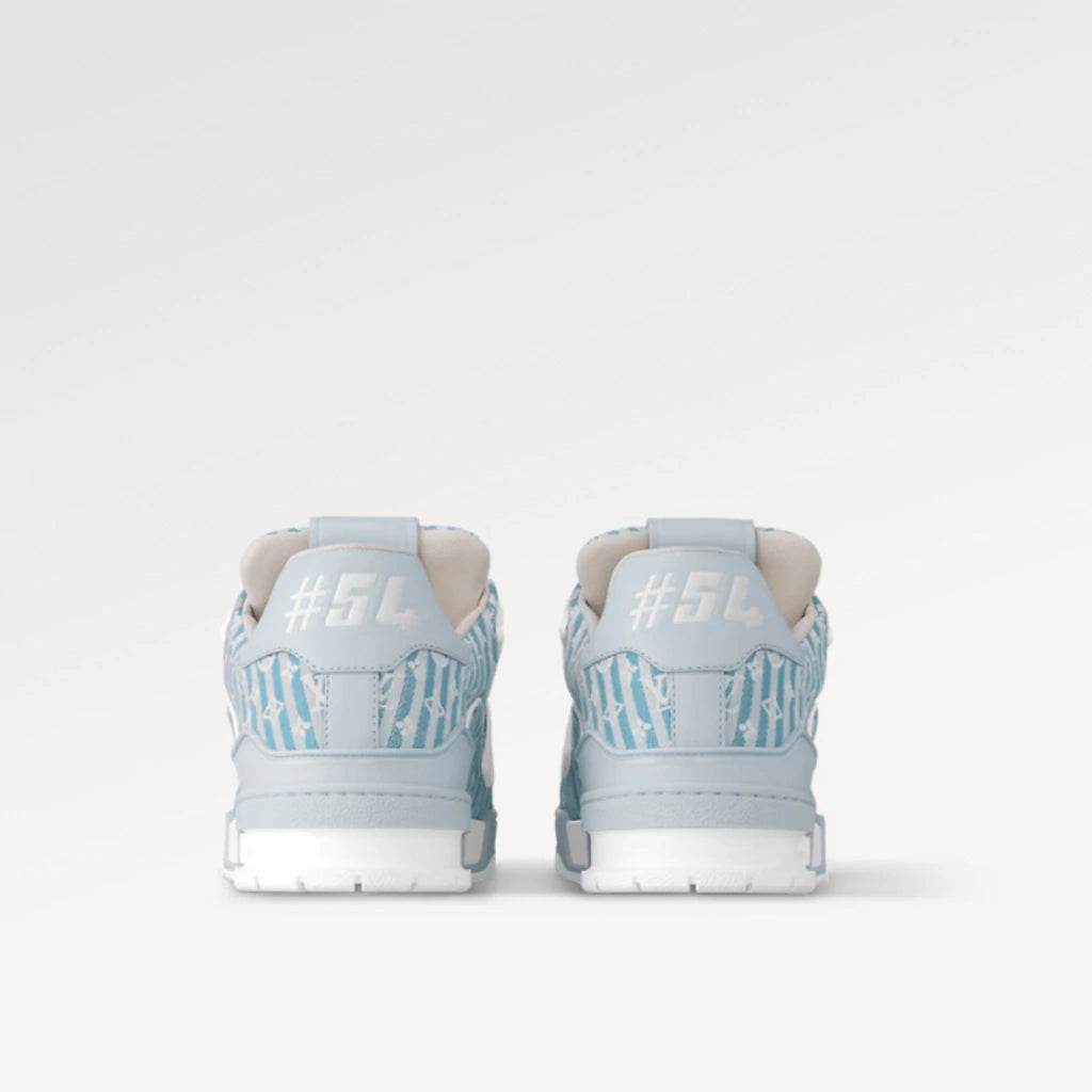 LV Blue/Grey Stripe Monogram Low Sneakers - Amoda