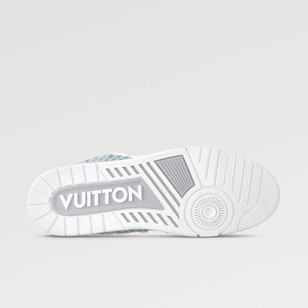 LV Blue/Grey Stripe Monogram Low Sneakers - Amoda