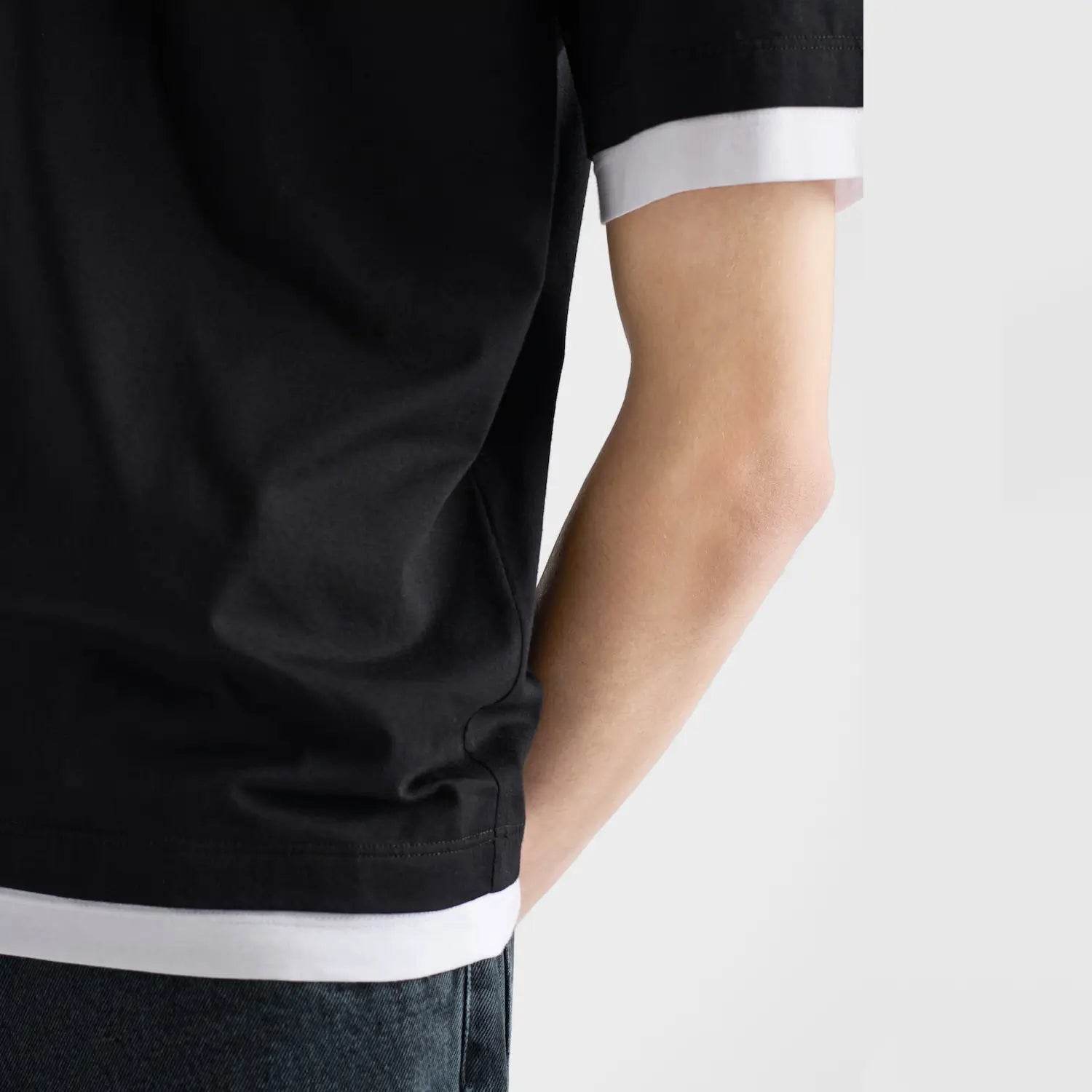 Prada relaxed Fit cotton T Shirt in Black & White - Amoda